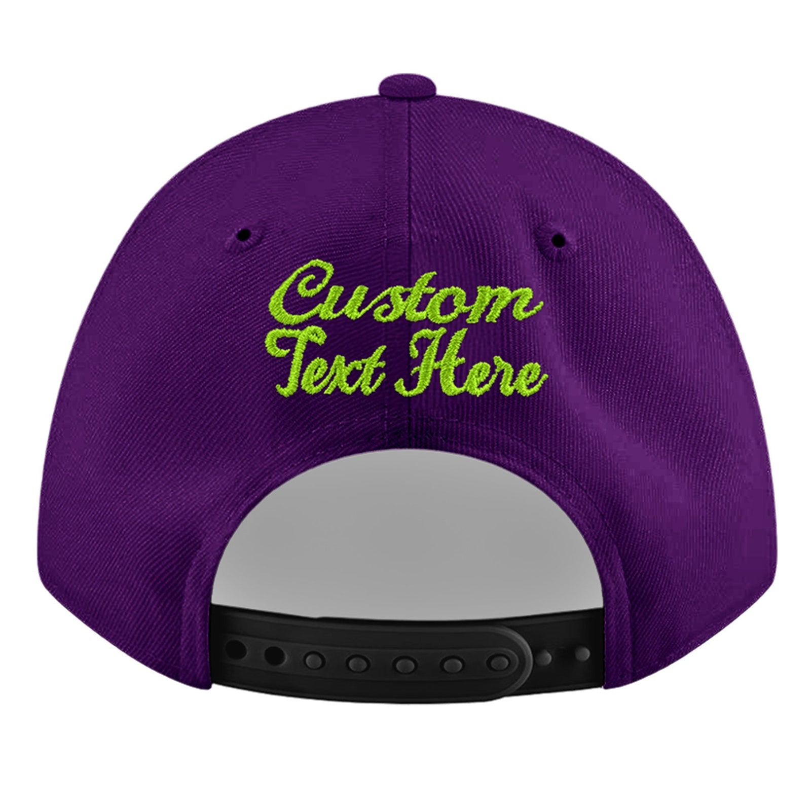 Custom Purple 3D Puff Embroidery Flat Embroidery Casual Sport Baseball Cap