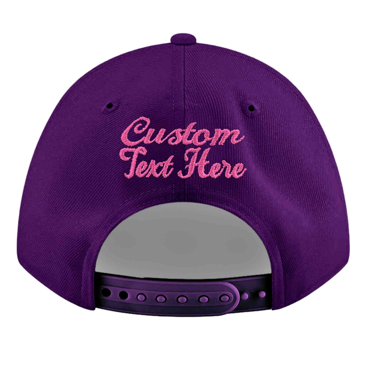 Custom Purple 3D Puff Embroidery Flat Embroidery Casual Sport Baseball Cap