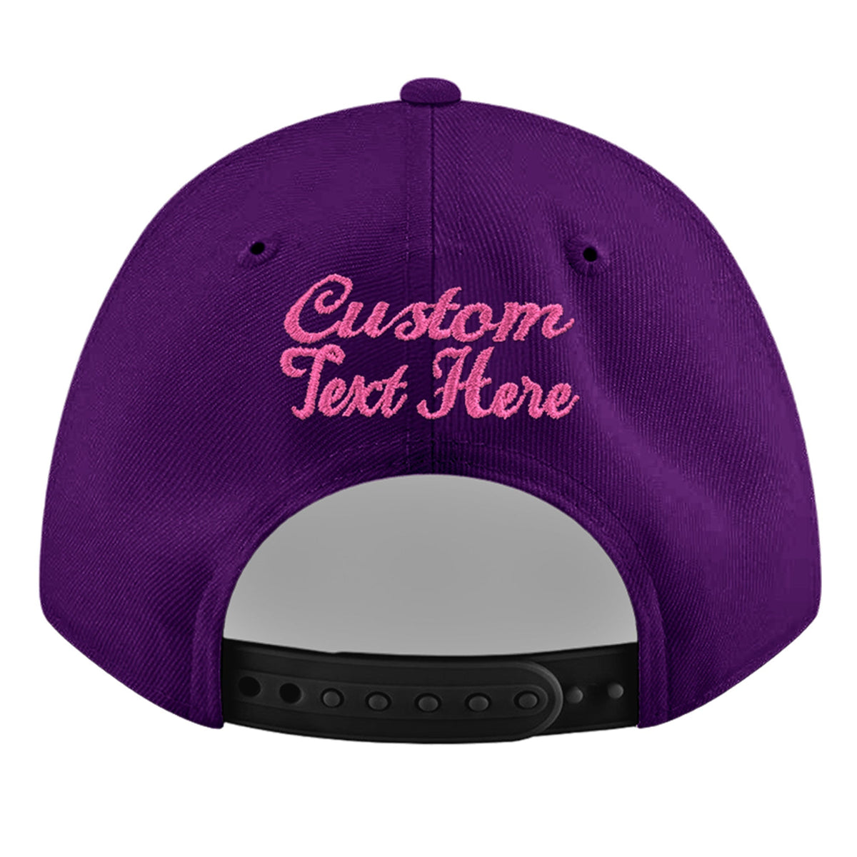 Custom Purple 3D Puff Embroidery Flat Embroidery Casual Sport Baseball Cap