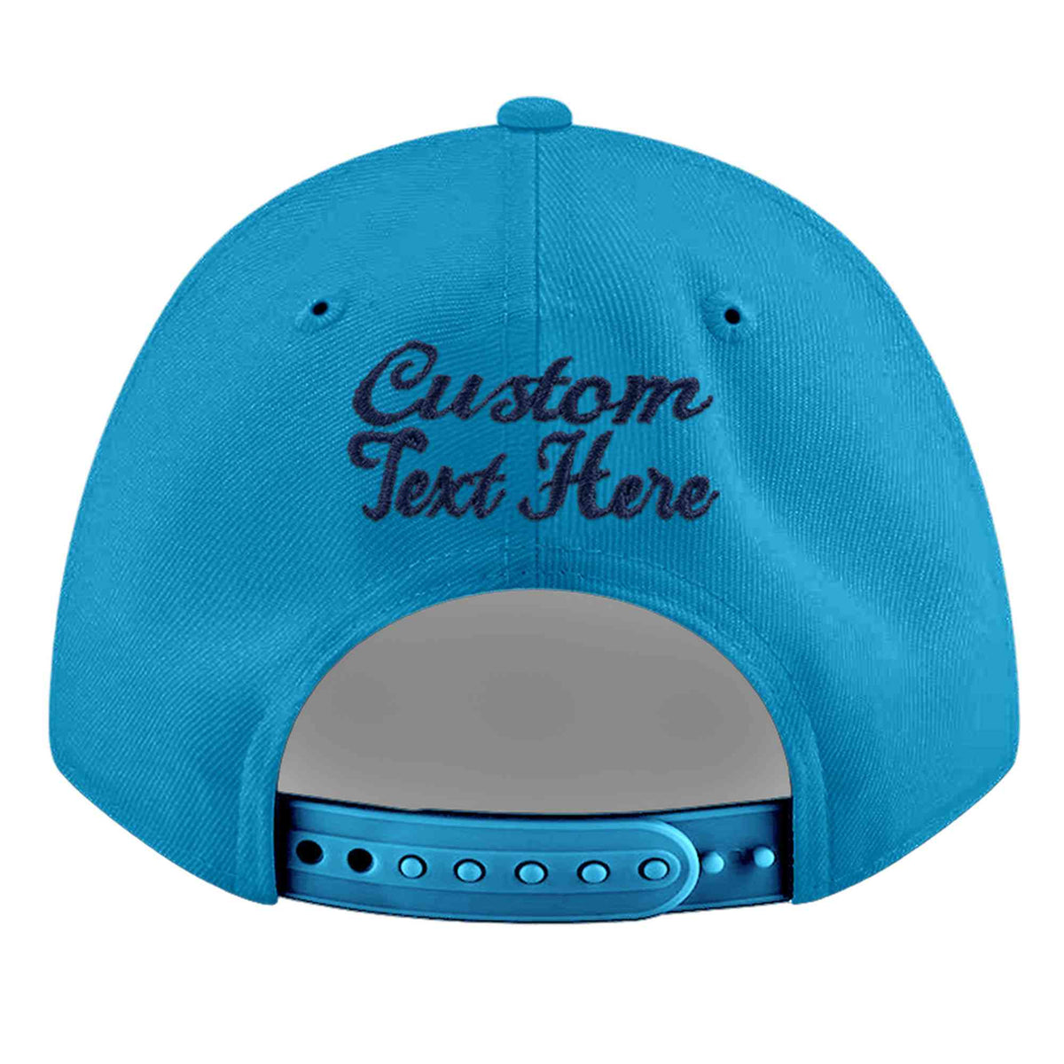 Custom Light Blue 3D Puff Embroidery Flat Embroidery Casual Sport Baseball Cap