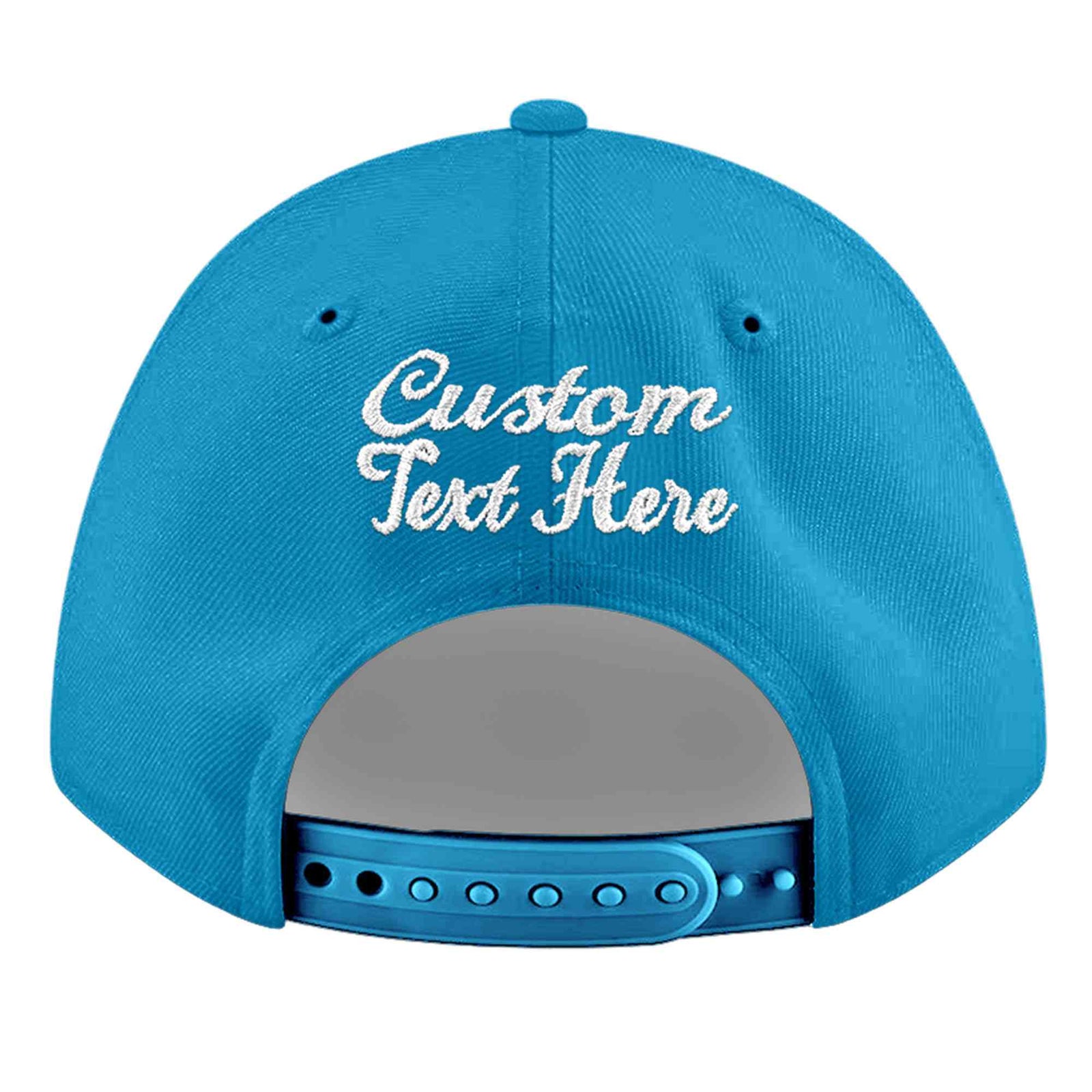 Custom Light Blue 3D Puff Embroidery Flat Embroidery Casual Sport Baseball Cap