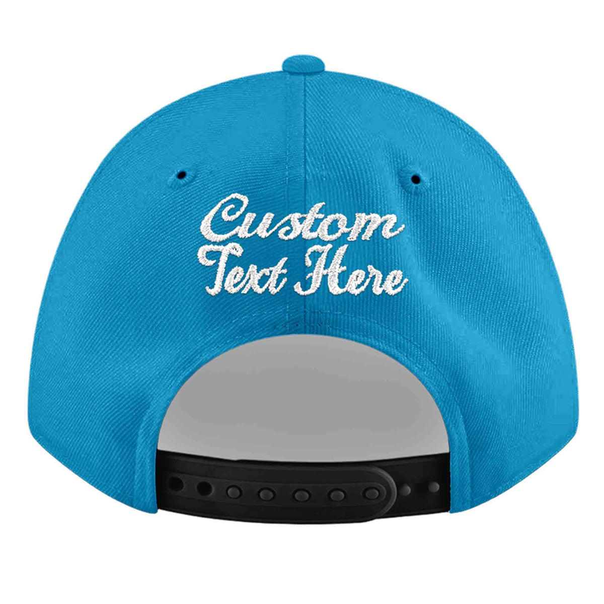 Custom Light Blue 3D Puff Embroidery Flat Embroidery Casual Sport Baseball Cap