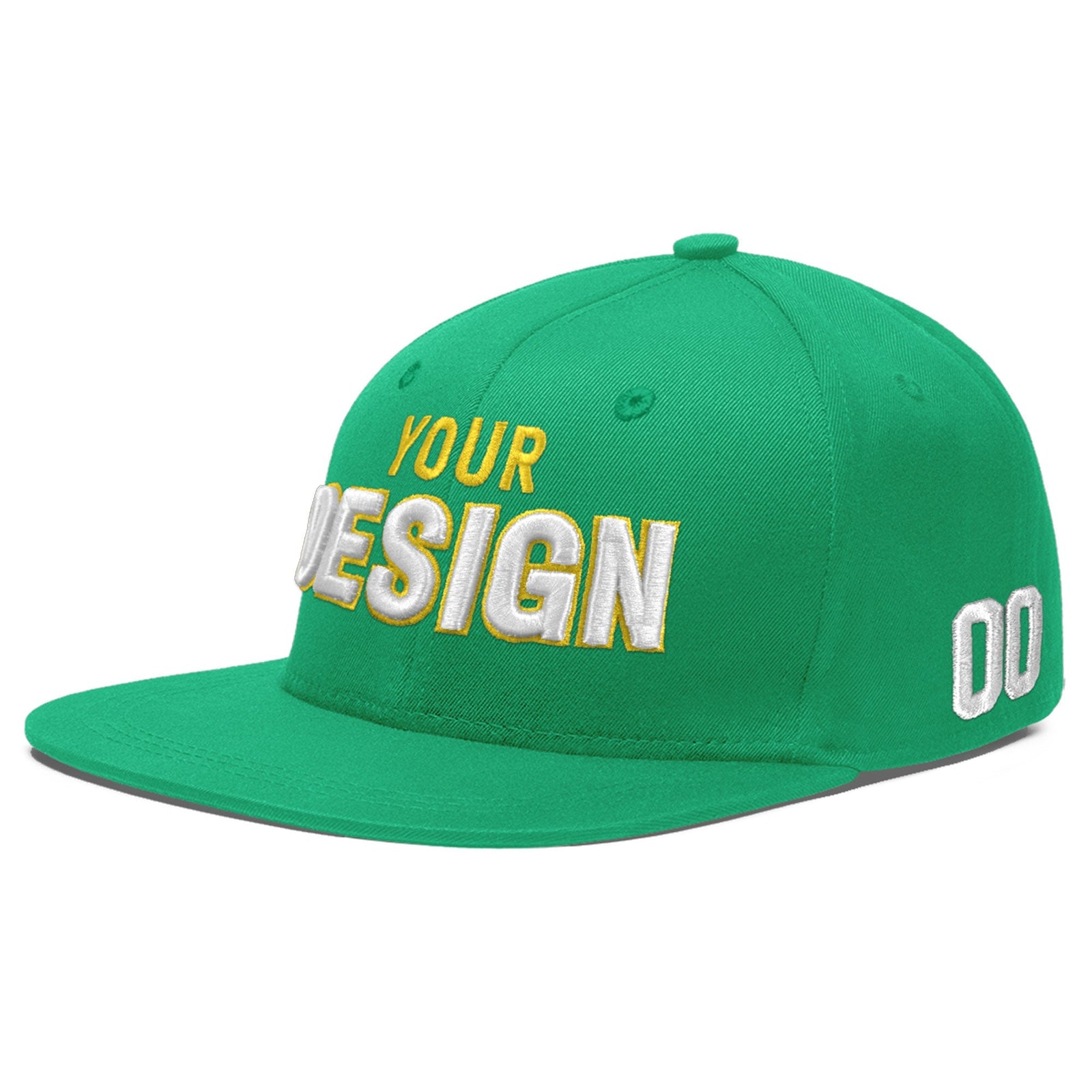 Custom Aqua 3D Puff Embroidery Flat Embroidery Casual Sport Baseball Cap
