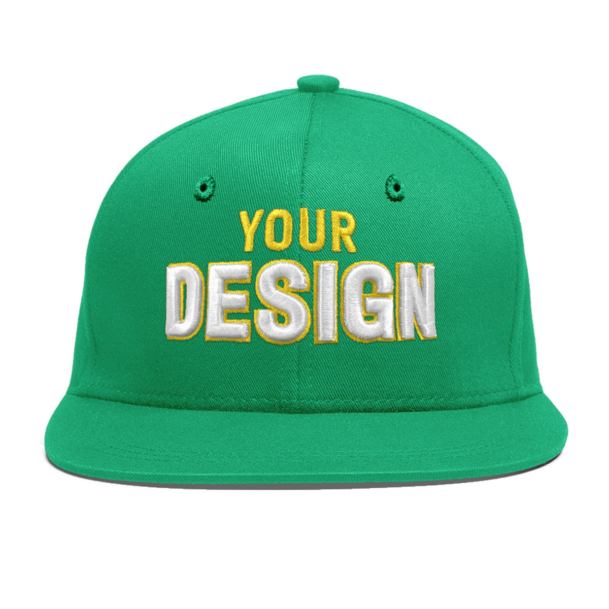 Custom Aqua 3D Puff Embroidery Flat Embroidery Casual Sport Baseball Cap