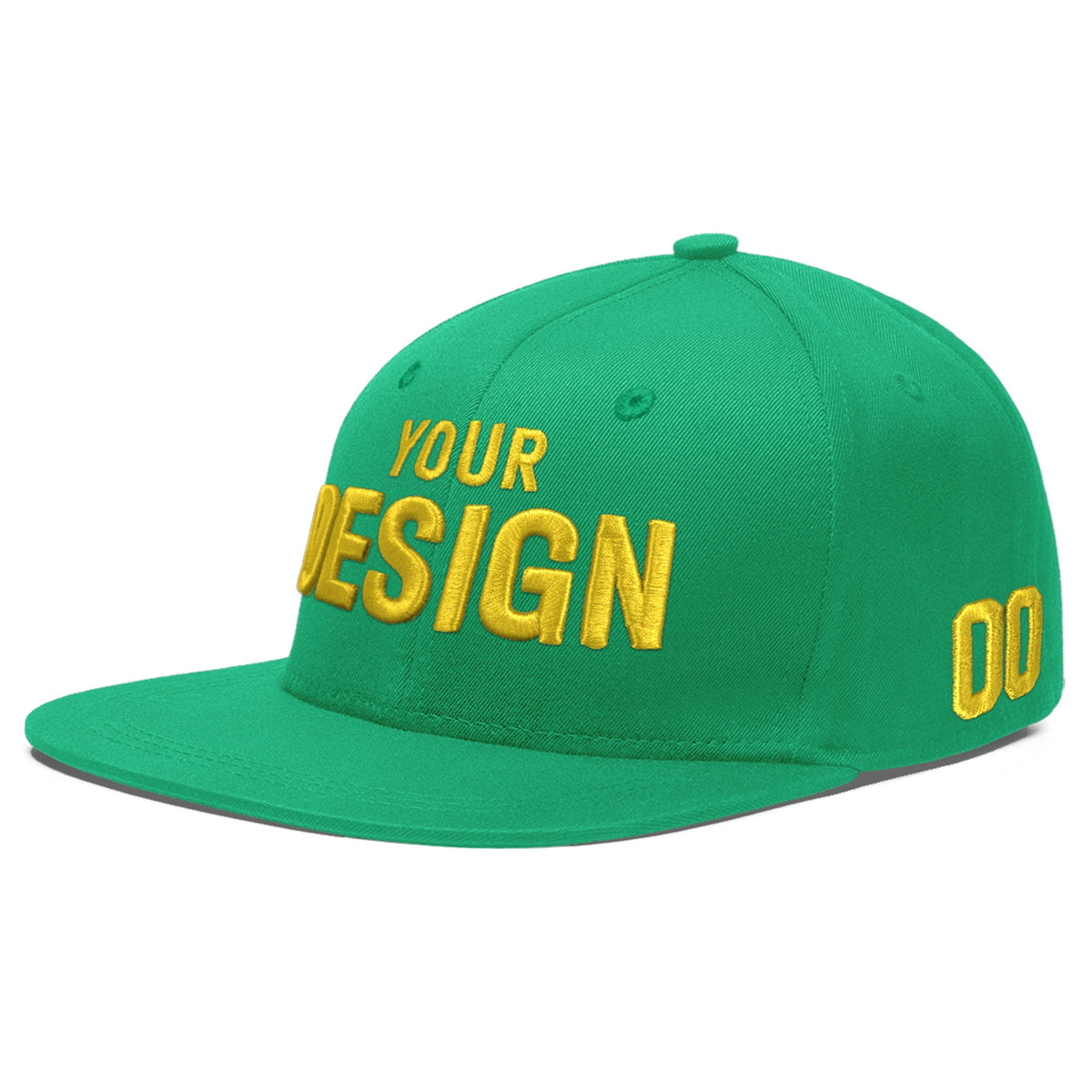 Custom Aqua 3D Puff Embroidery Flat Embroidery Casual Sport Baseball Cap