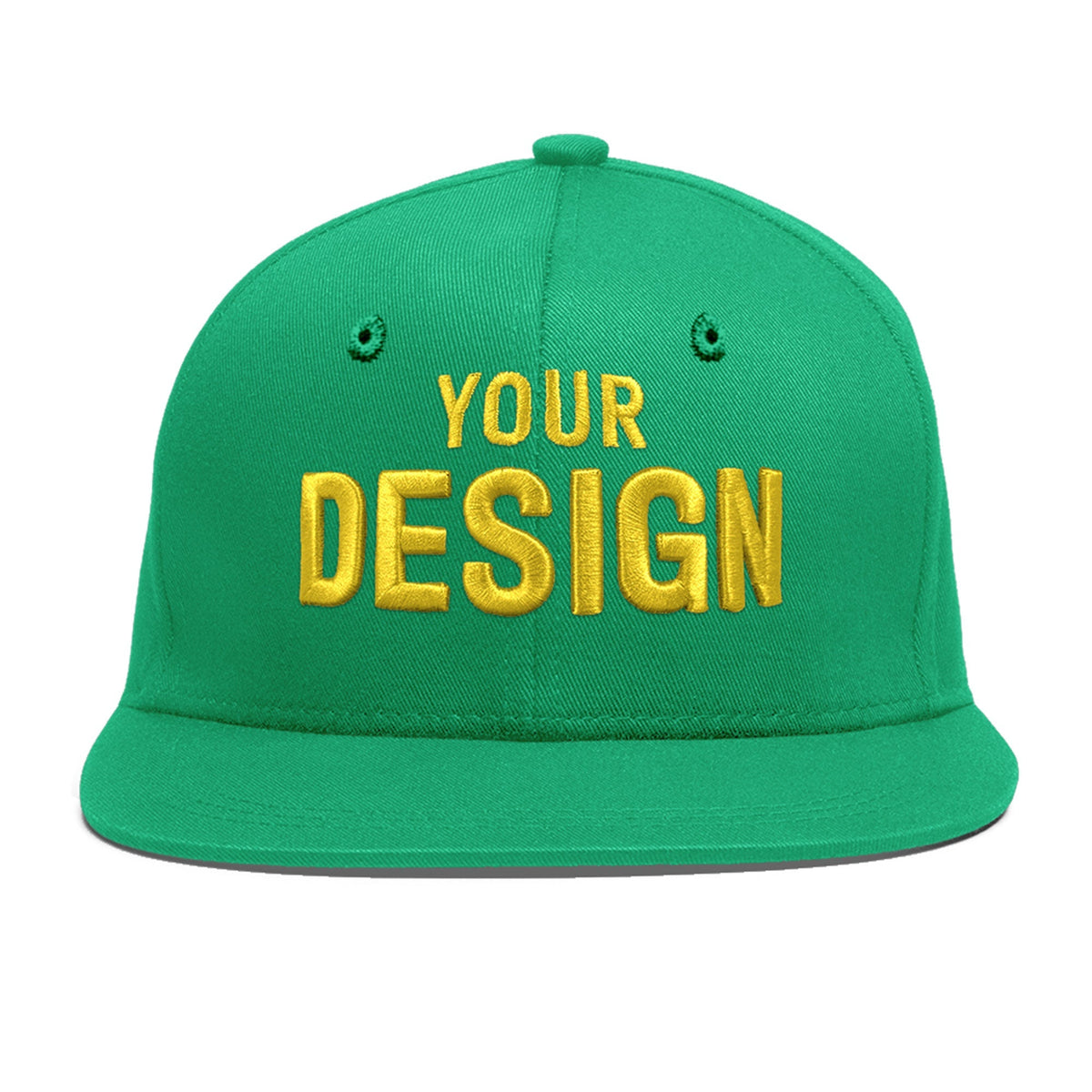 Custom Aqua 3D Puff Embroidery Flat Embroidery Casual Sport Baseball Cap