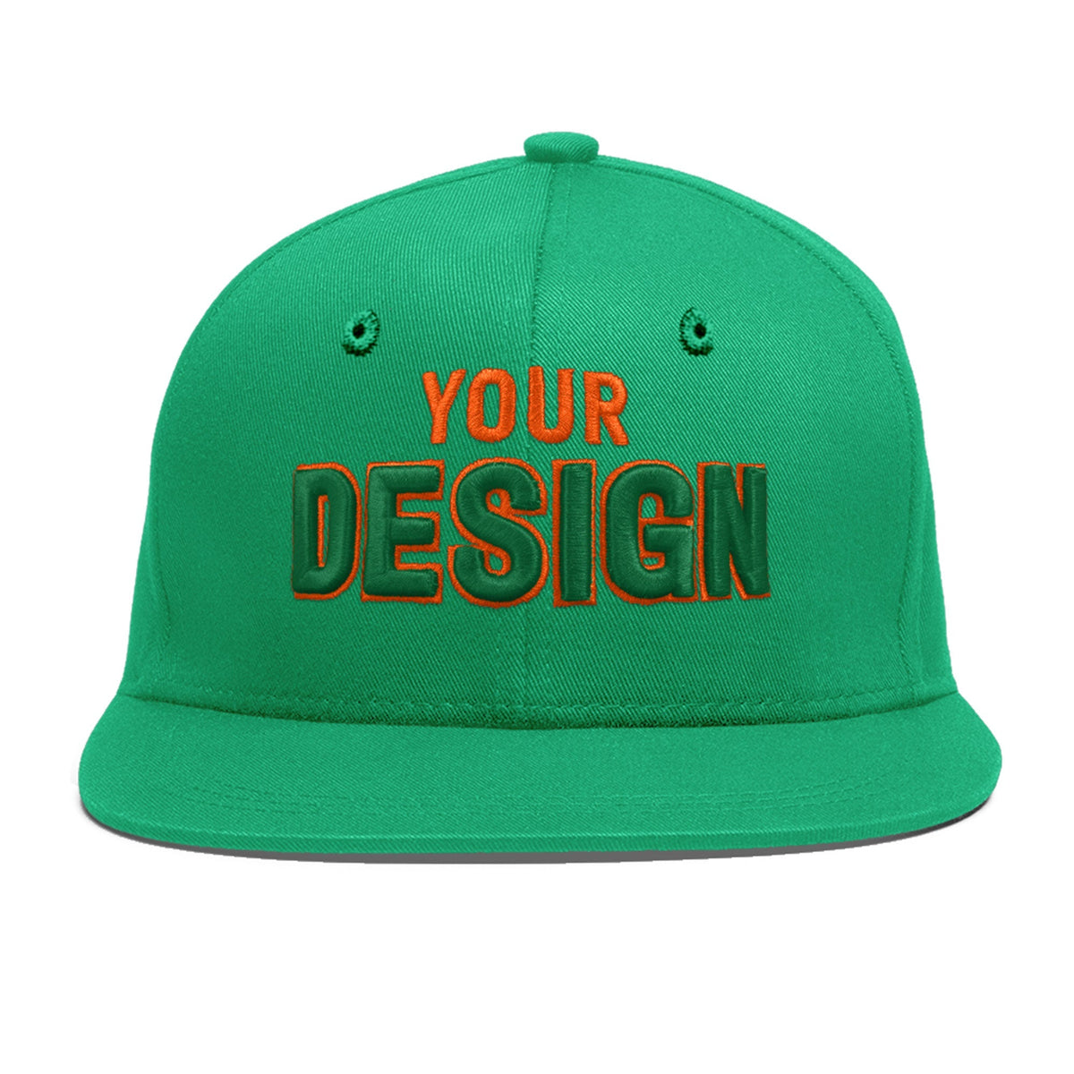 Custom Aqua 3D Puff Embroidery Flat Embroidery Casual Sport Baseball Cap