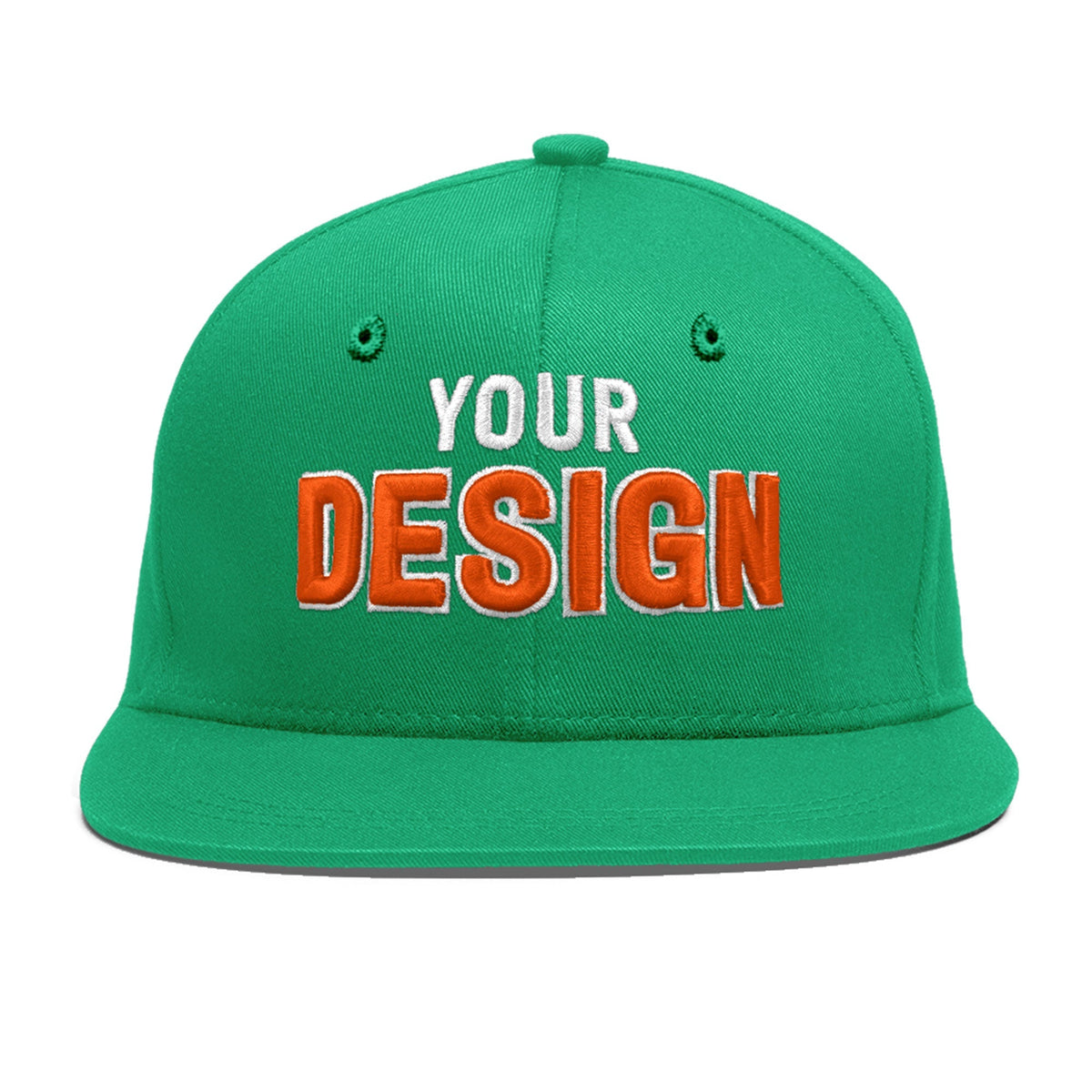 Custom Aqua 3D Puff Embroidery Flat Embroidery Casual Sport Baseball Cap