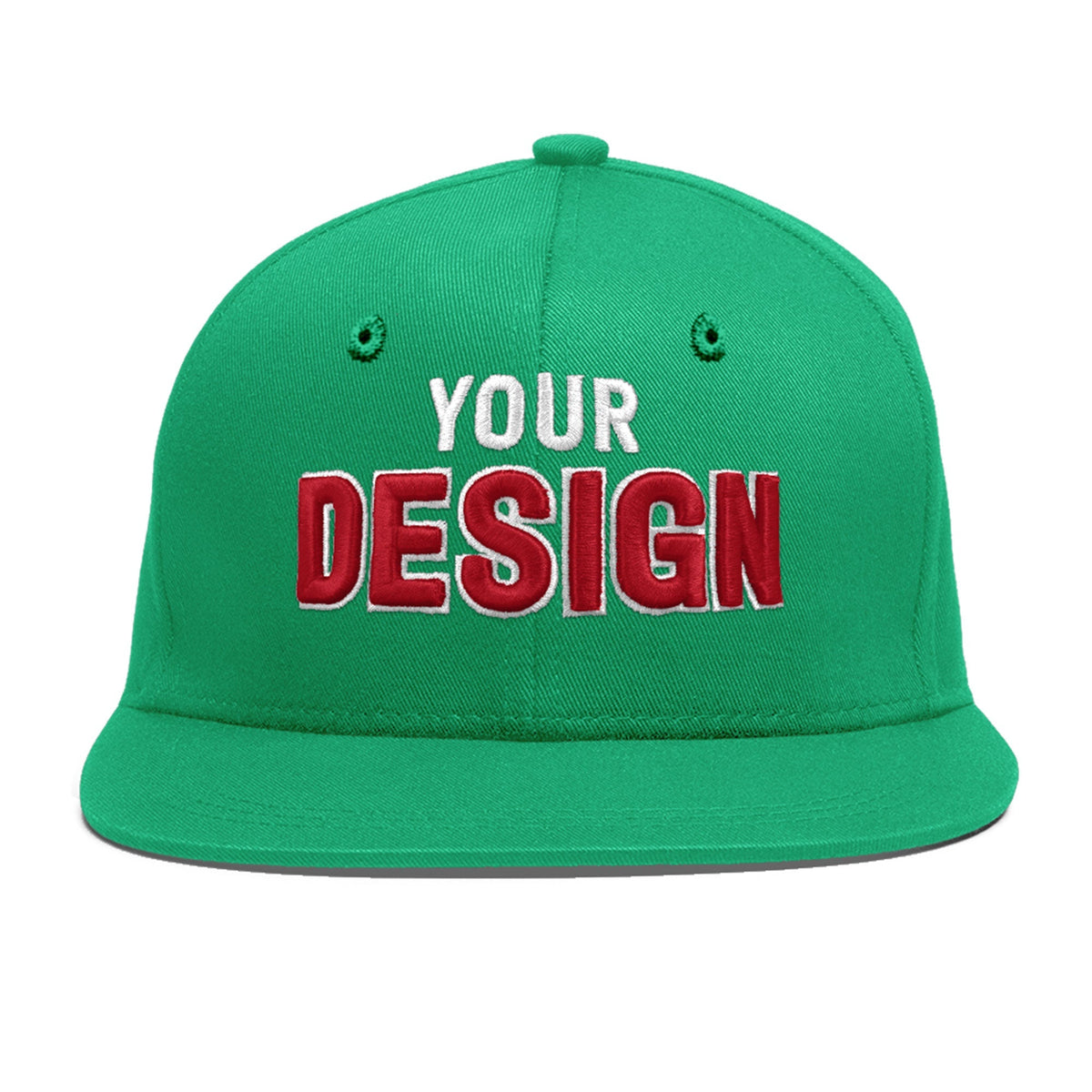 Custom Aqua 3D Puff Embroidery Flat Embroidery Casual Sport Baseball Cap