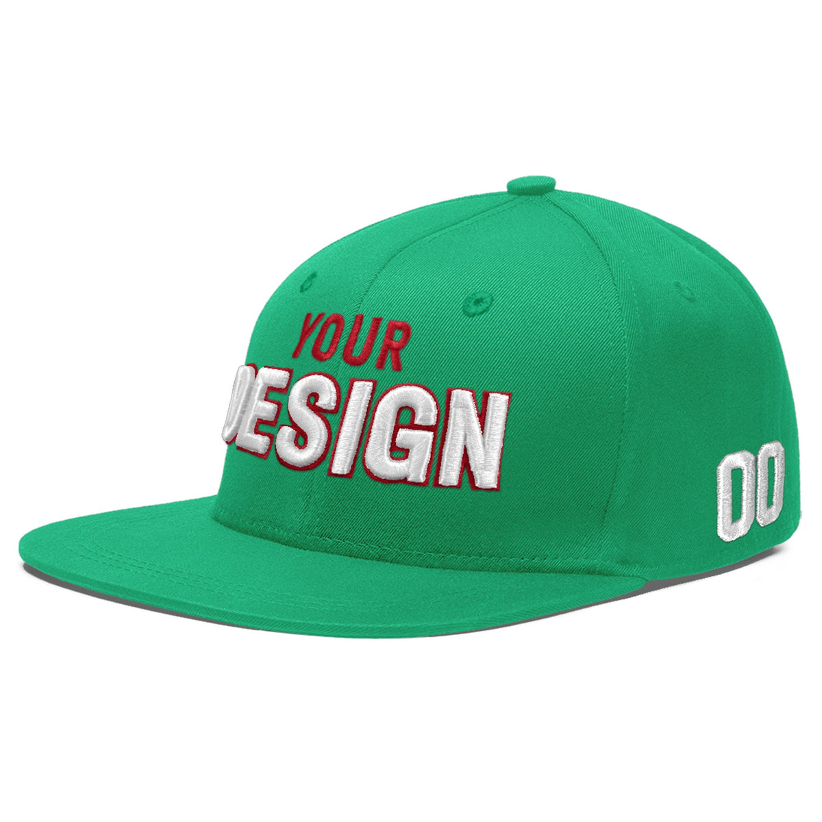 Custom Aqua 3D Puff Embroidery Flat Embroidery Casual Sport Baseball Cap