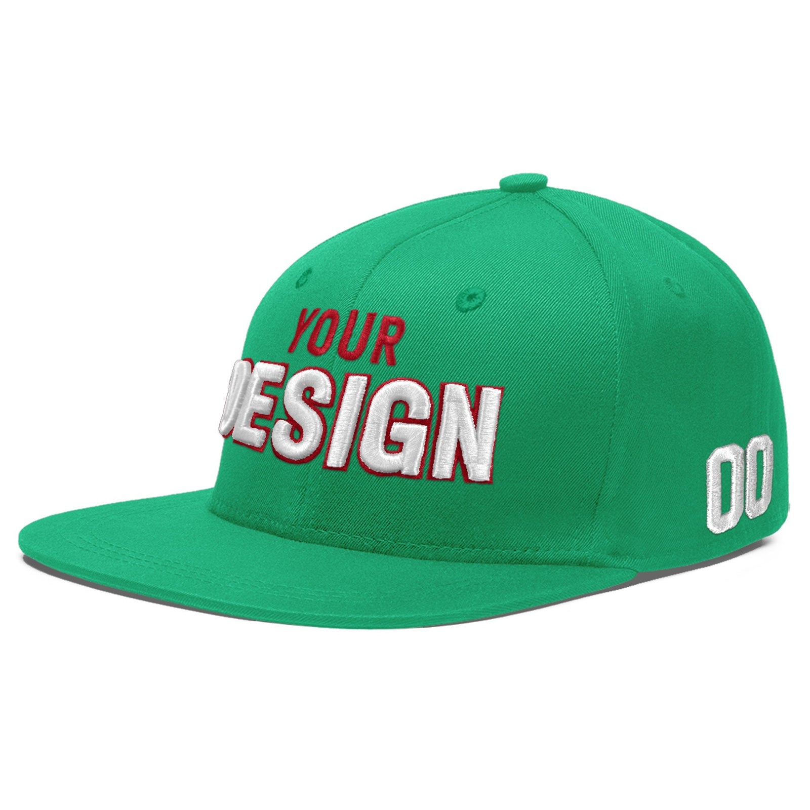 Custom Aqua 3D Puff Embroidery Flat Embroidery Casual Sport Baseball Cap