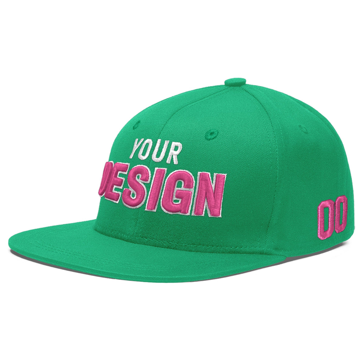 Custom Aqua 3D Puff Embroidery Flat Embroidery Casual Sport Baseball Cap