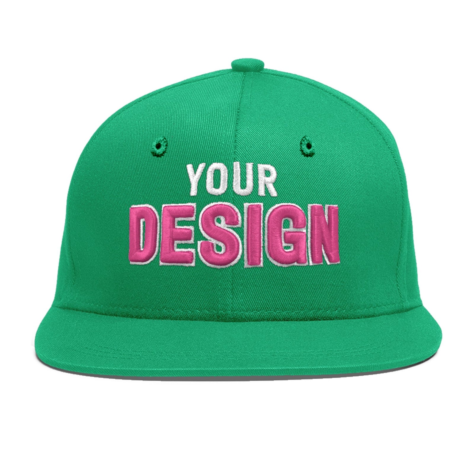 Custom Aqua 3D Puff Embroidery Flat Embroidery Casual Sport Baseball Cap