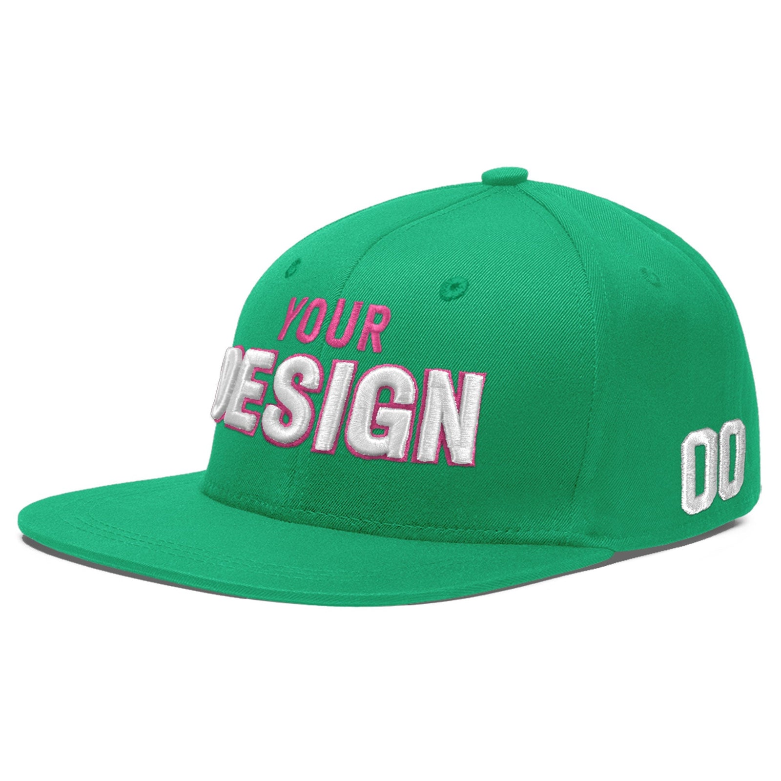 Custom Aqua 3D Puff Embroidery Flat Embroidery Casual Sport Baseball Cap