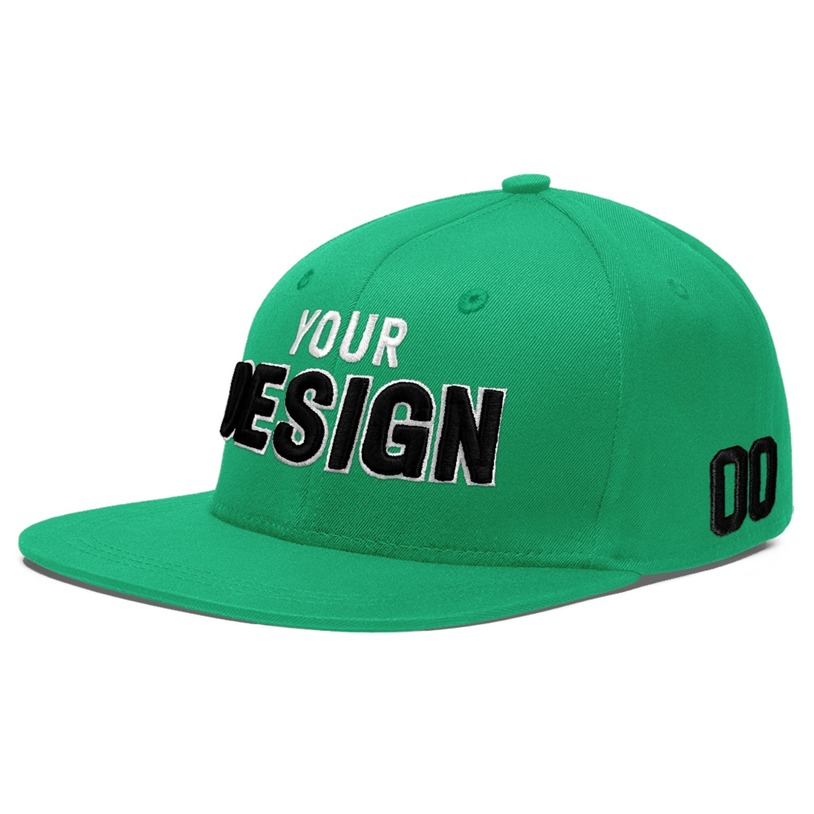Custom Aqua 3D Puff Embroidery Flat Embroidery Casual Sport Baseball Cap