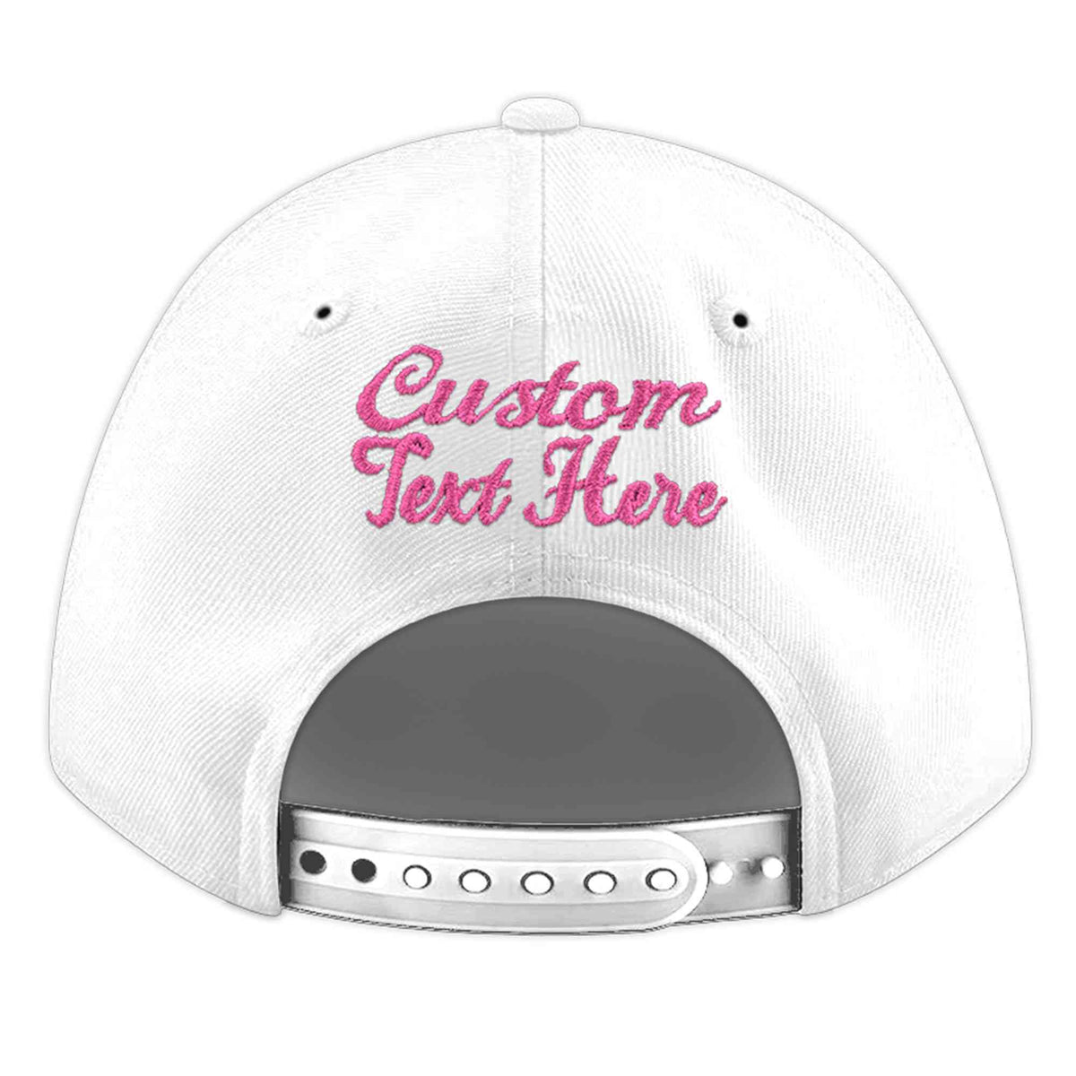 Custom White 3D Puff Embroidery Flat Embroidery Casual Sport Baseball Cap