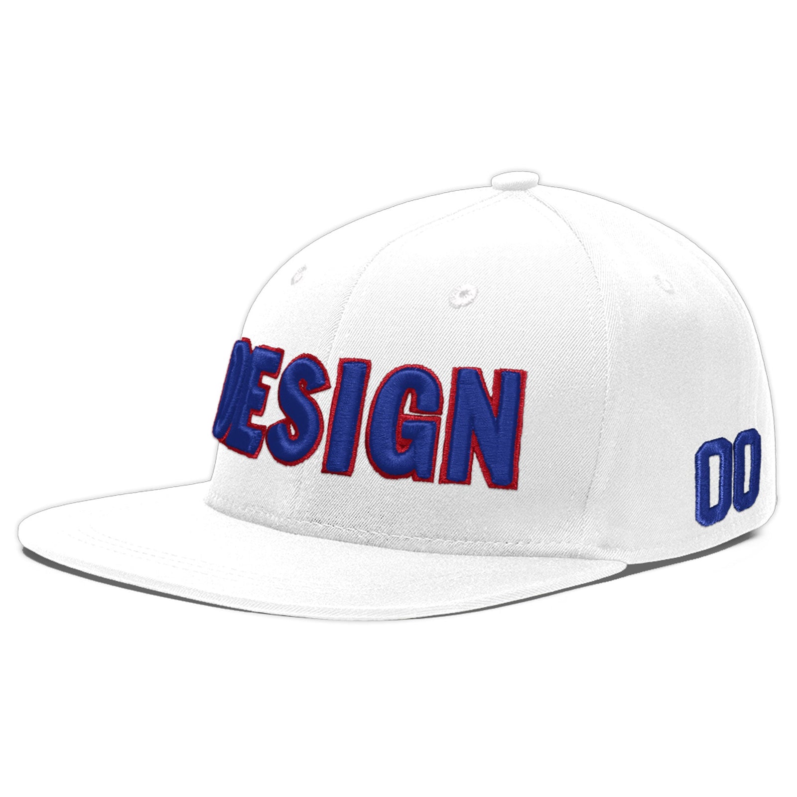 Custom White 3D Puff Embroidery Flat Embroidery Casual Sport Baseball Cap