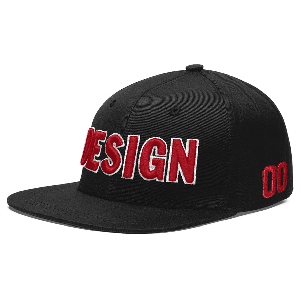 Custom Black 3D Puff Embroidery Flat Embroidery Casual Sport Baseball Cap