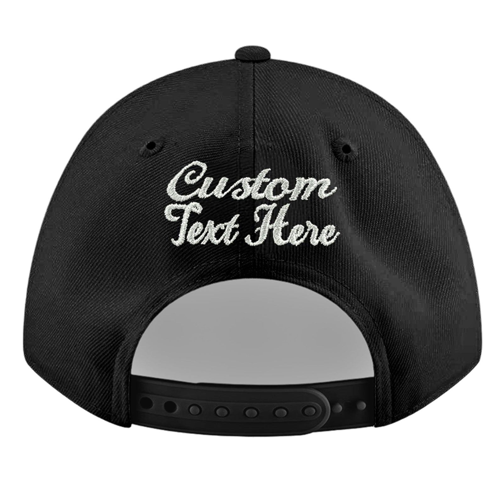 Custom Black 3D Puff Embroidery Flat Embroidery Casual Sport Baseball Cap