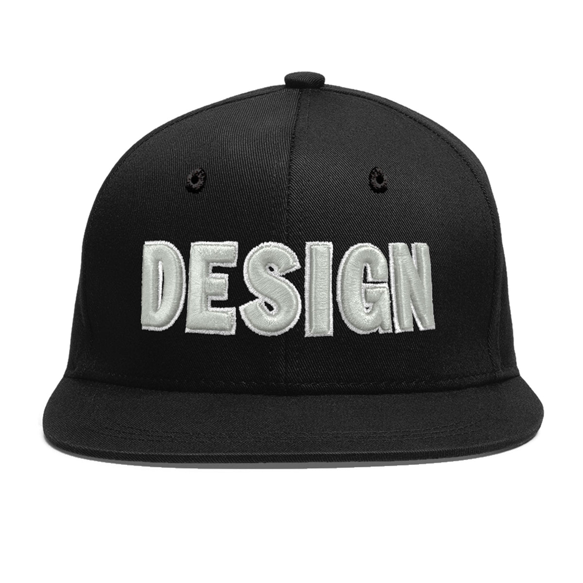 Custom Black 3D Puff Embroidery Flat Embroidery Casual Sport Baseball Cap