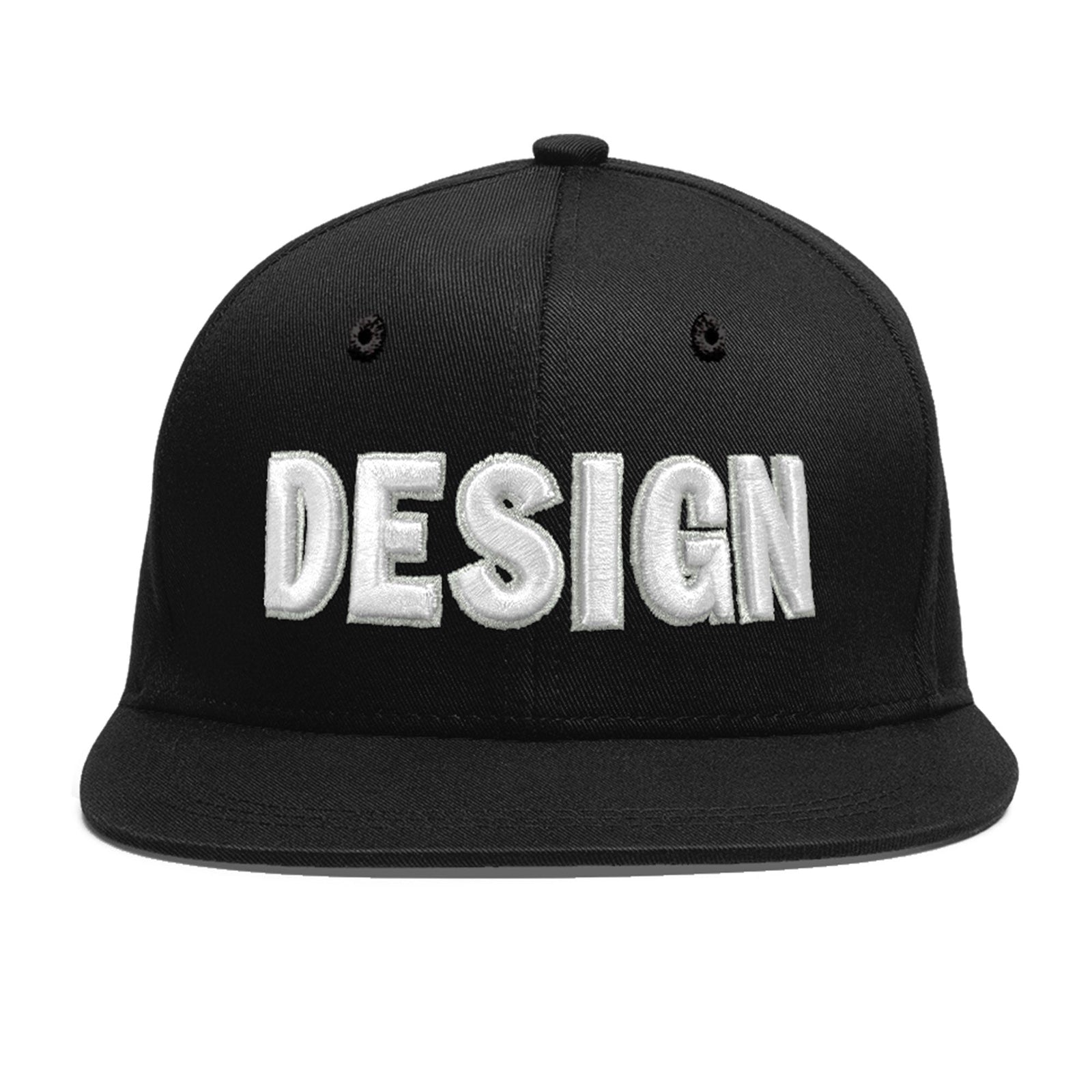 Custom Black 3D Puff Embroidery Flat Embroidery Casual Sport Baseball Cap