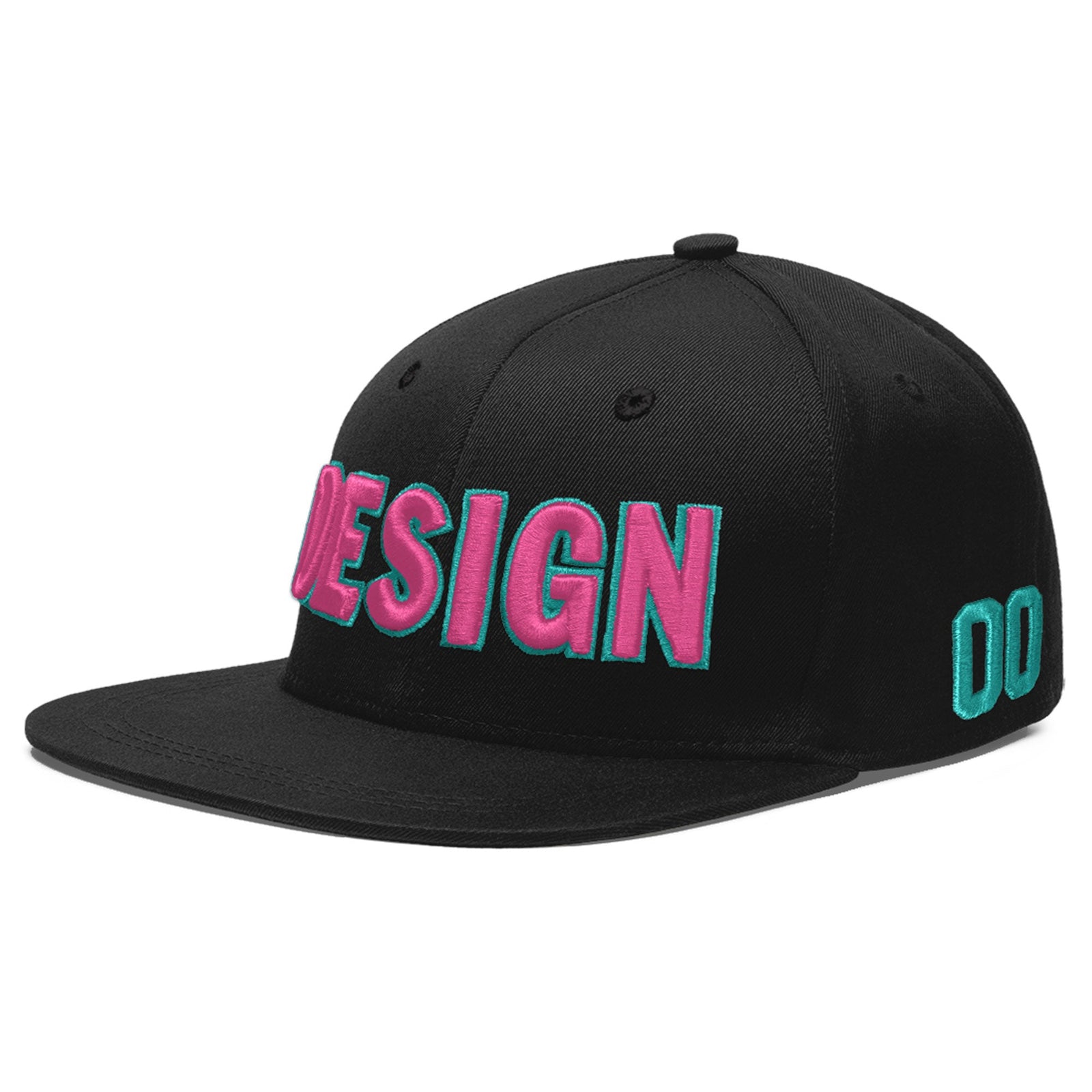Custom Black 3D Puff Embroidery Flat Embroidery Casual Sport Baseball Cap