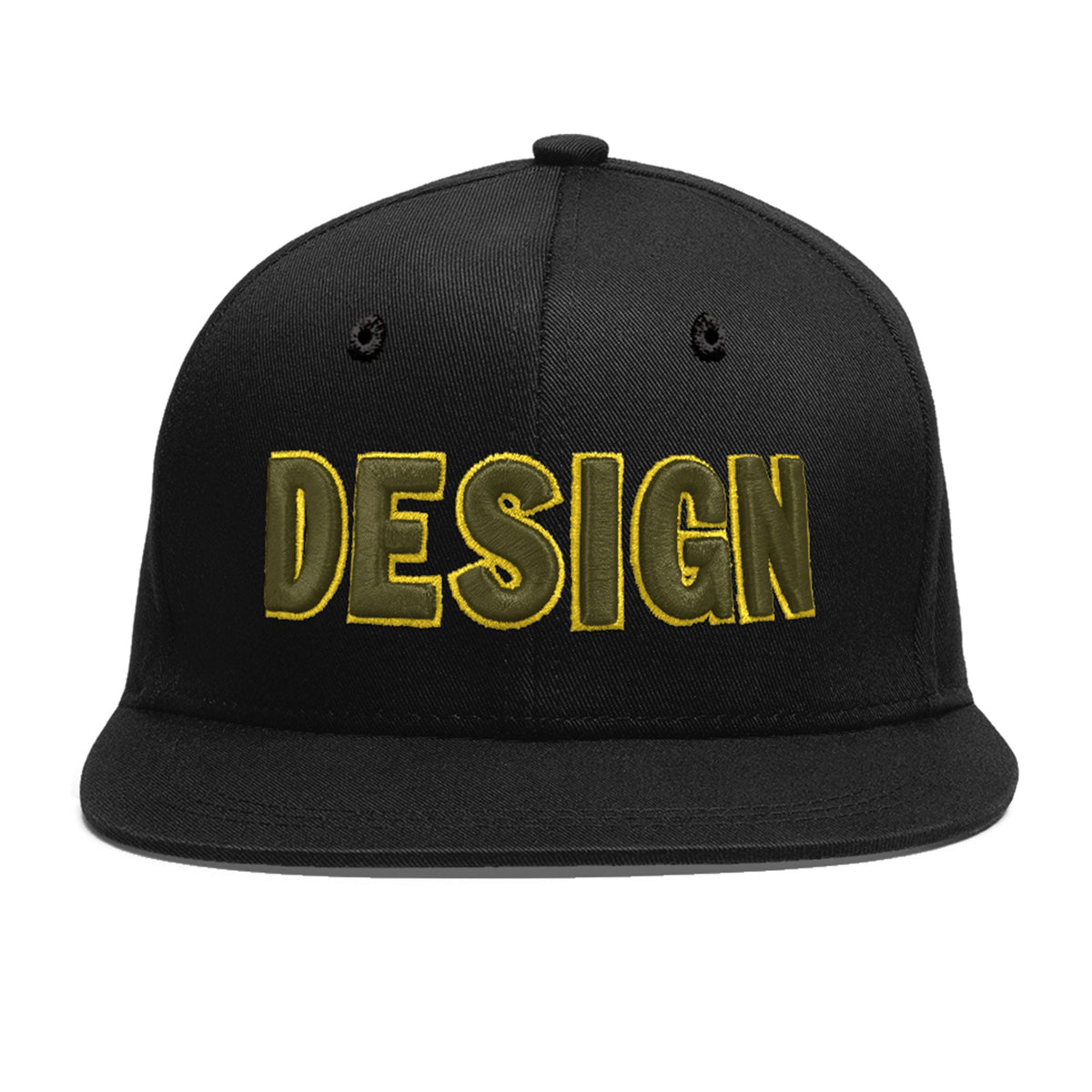 Custom Black 3D Puff Embroidery Flat Embroidery Casual Sport Baseball Cap