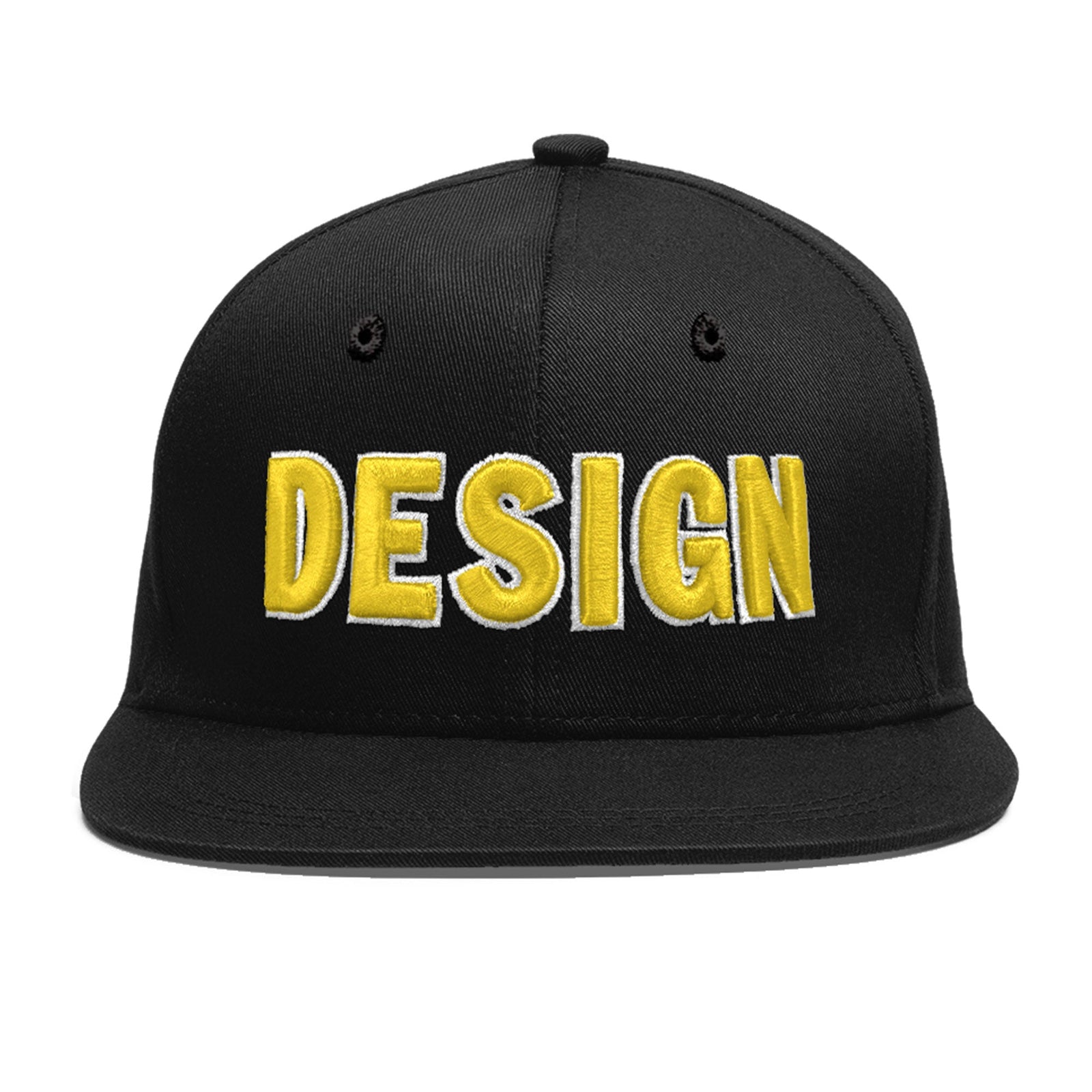 Custom Black 3D Puff Embroidery Flat Embroidery Casual Sport Baseball Cap