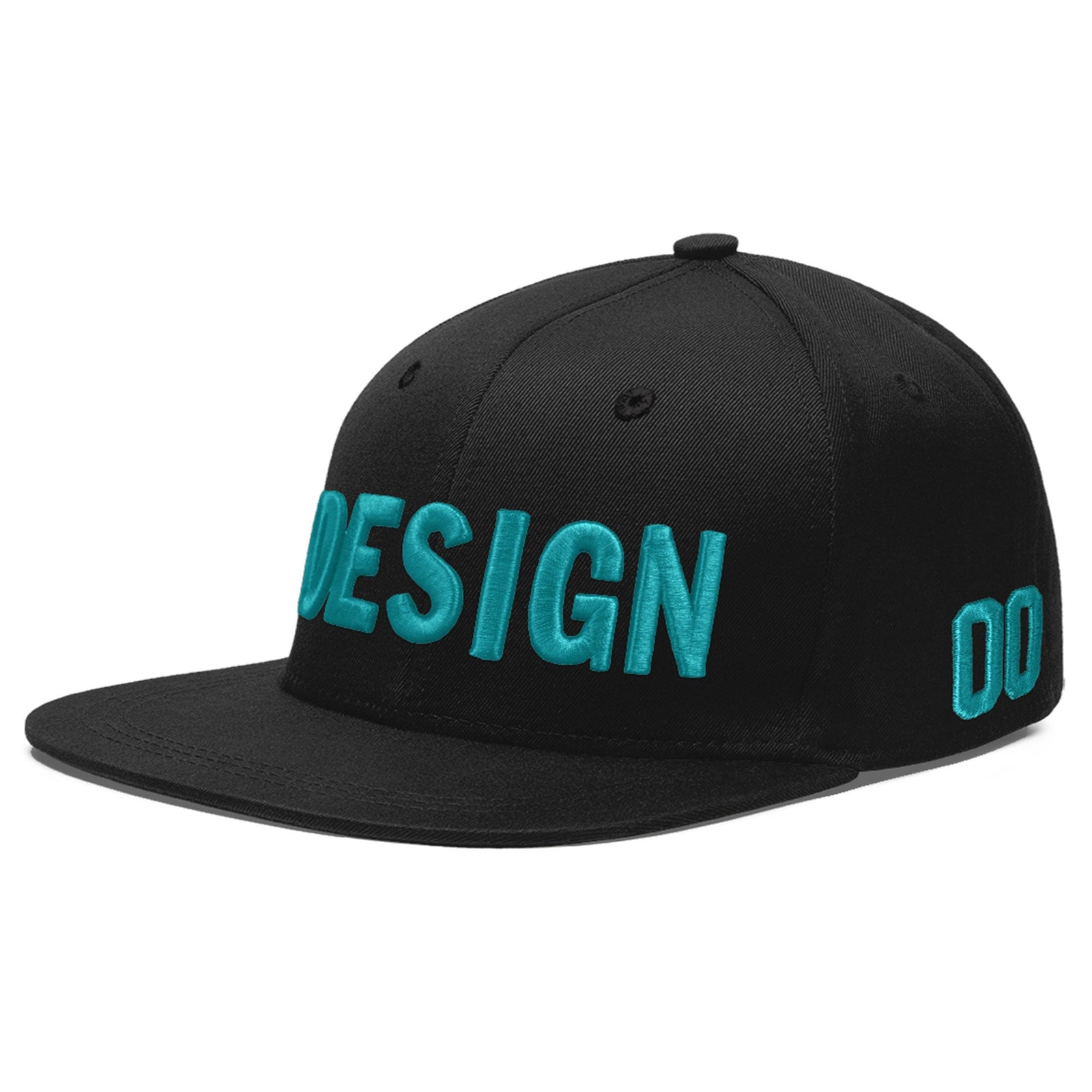 Custom Black 3D Puff Embroidery Flat Embroidery Casual Sport Baseball Cap