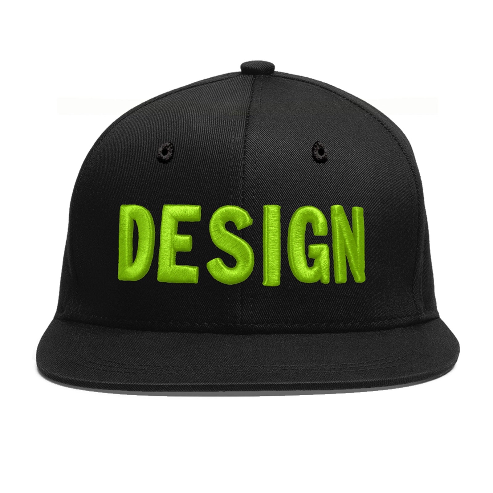 Custom Black 3D Puff Embroidery Flat Embroidery Casual Sport Baseball Cap