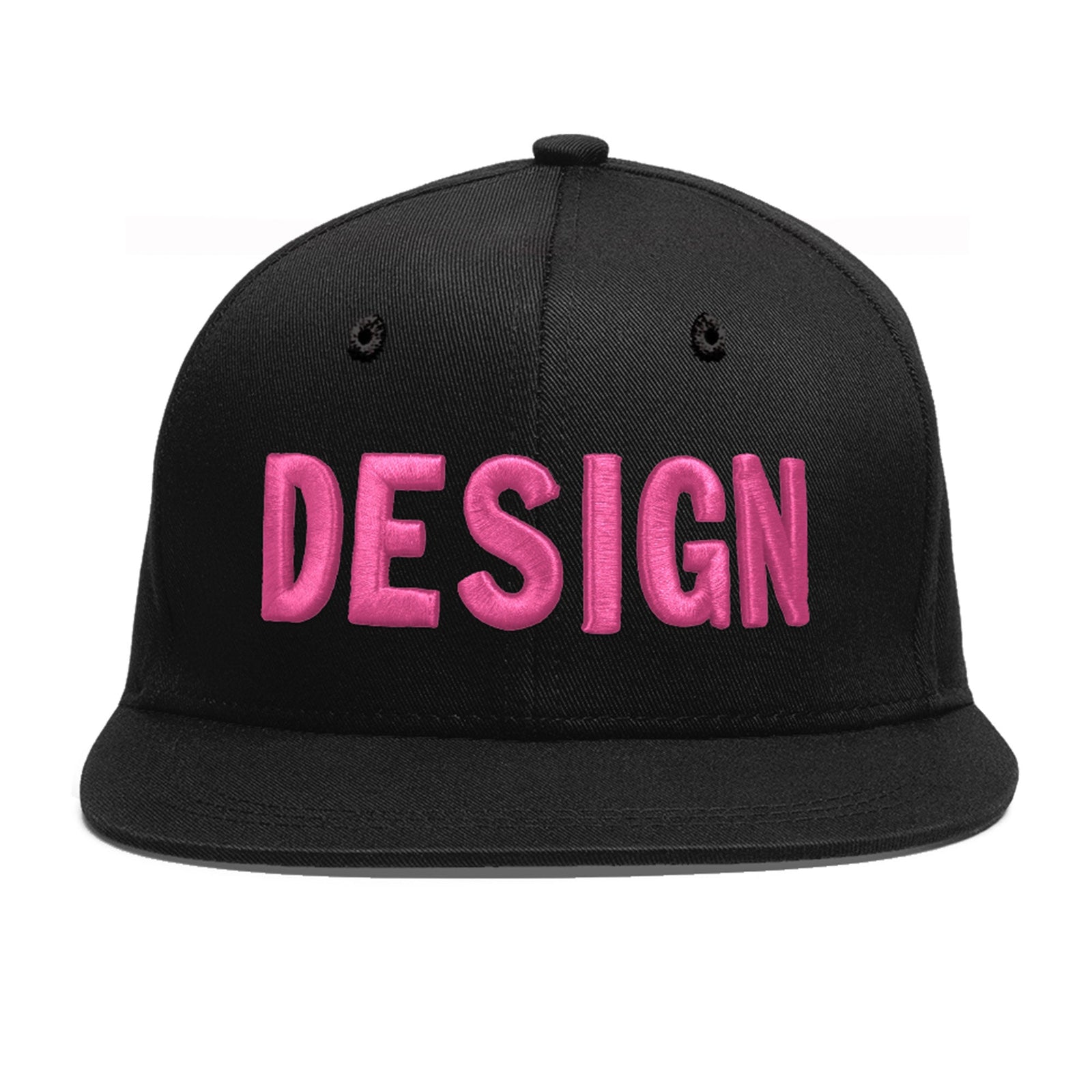 Custom Black 3D Puff Embroidery Flat Embroidery Casual Sport Baseball Cap