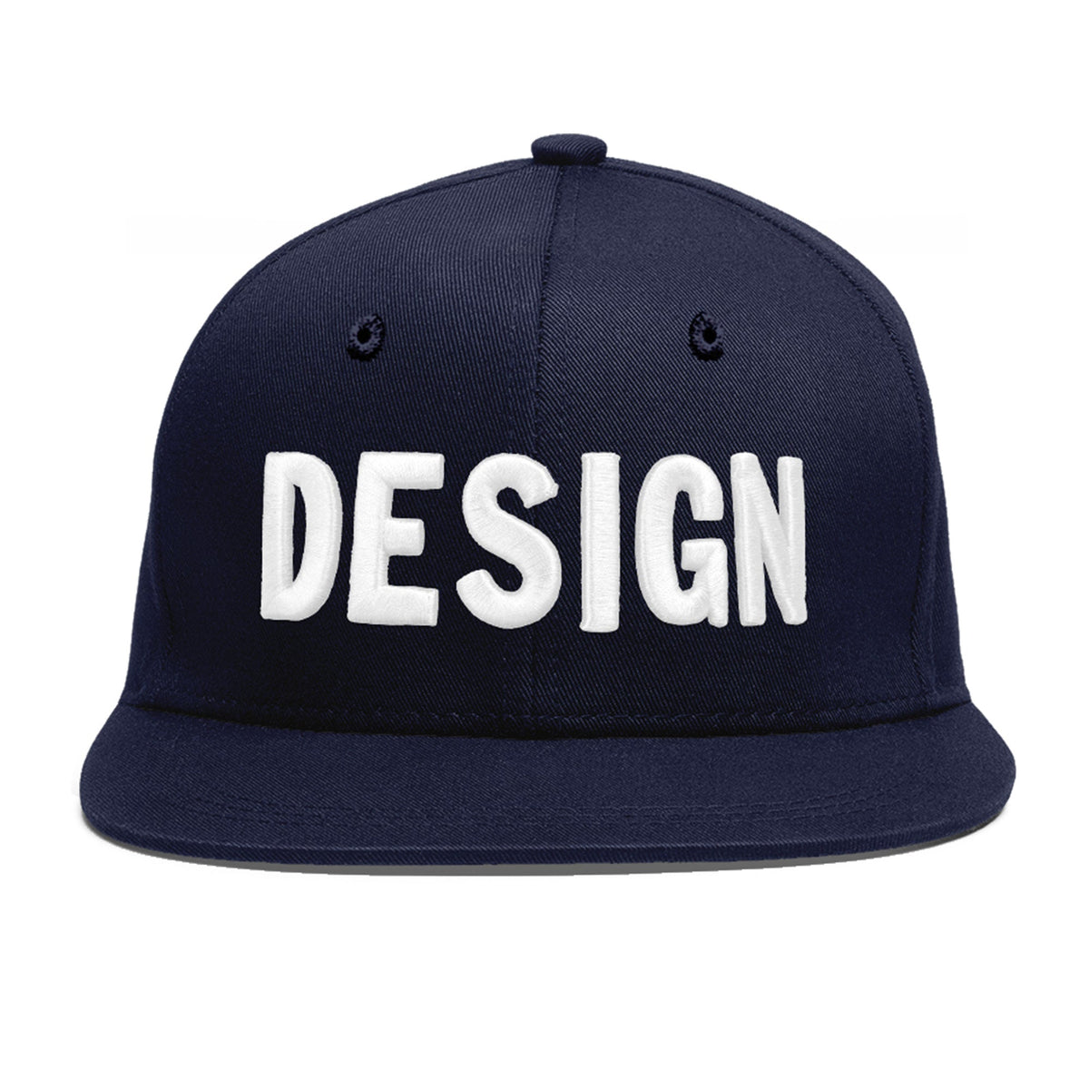 Custom Navy 3D Puff Embroidery Flat Embroidery Casual Sport Baseball Cap