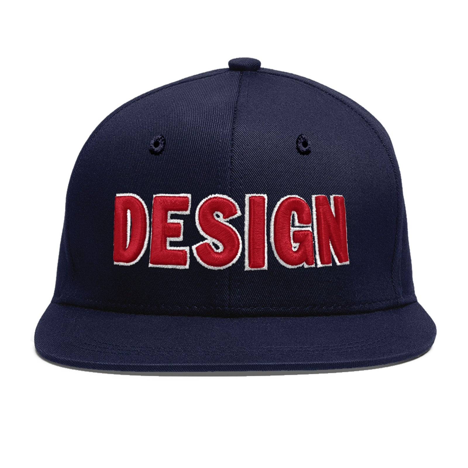 Custom Navy 3D Puff Embroidery Flat Embroidery Casual Sport Baseball Cap