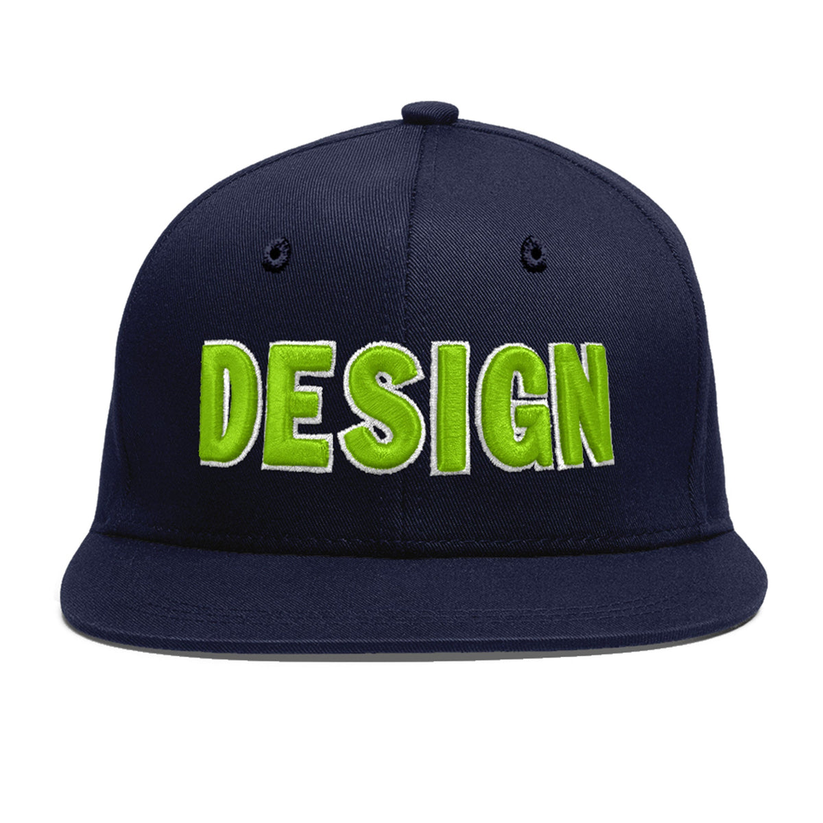 Custom Navy 3D Puff Embroidery Flat Embroidery Casual Sport Baseball Cap
