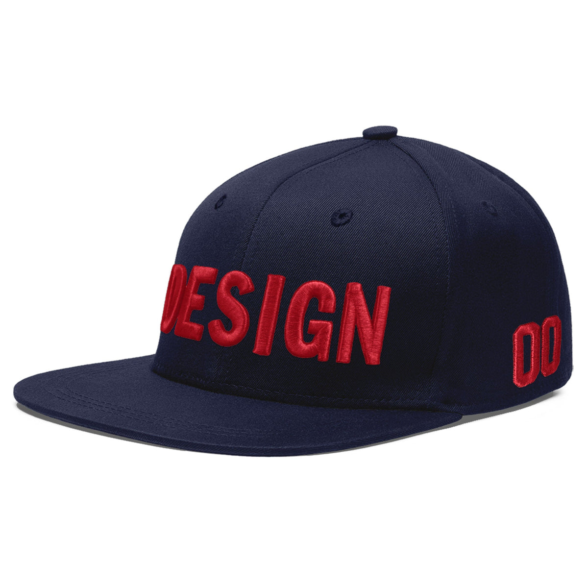 Custom Navy 3D Puff Embroidery Flat Embroidery Casual Sport Baseball Cap
