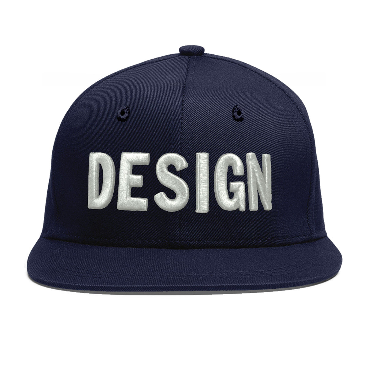Custom Navy 3D Puff Embroidery Flat Embroidery Casual Sport Baseball Cap