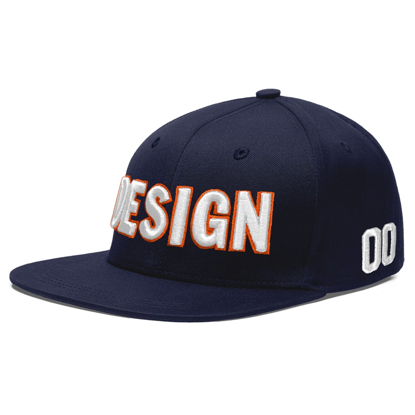 Custom Navy 3D Puff Embroidery Flat Embroidery Casual Sport Baseball Cap
