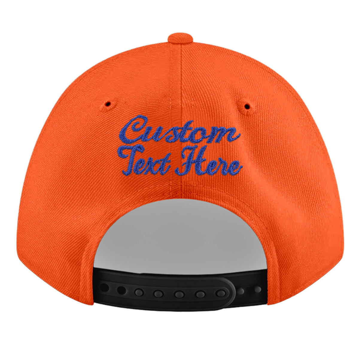 Custom Orange 3D Puff Embroidery Flat Embroidery Casual Sport Baseball Cap