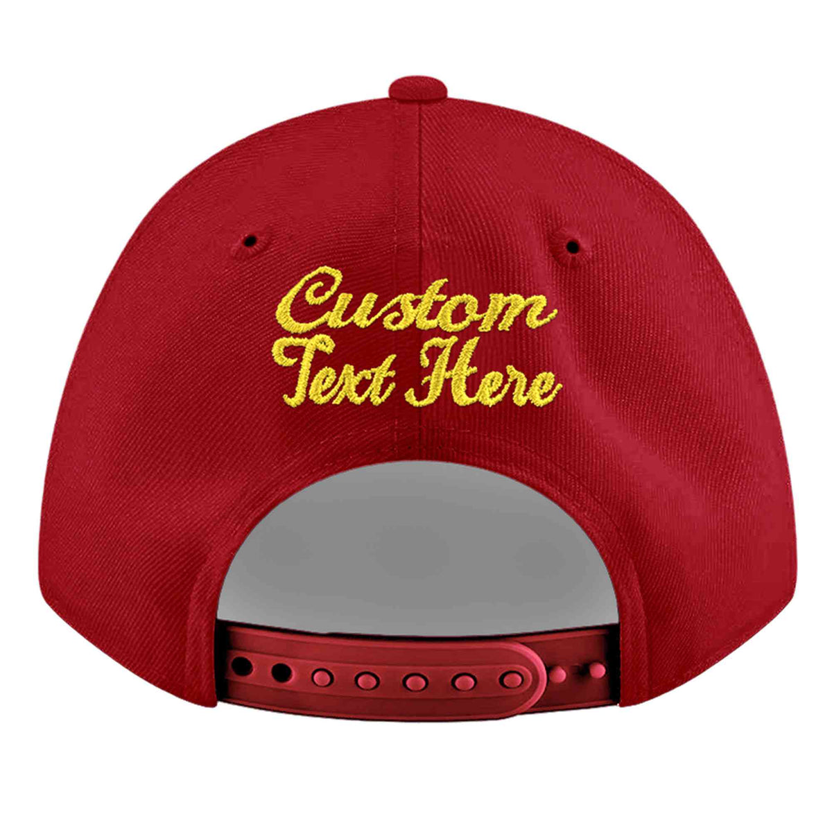 Custom Red 3D Puff Embroidery Flat Embroidery Casual Sport Baseball Cap