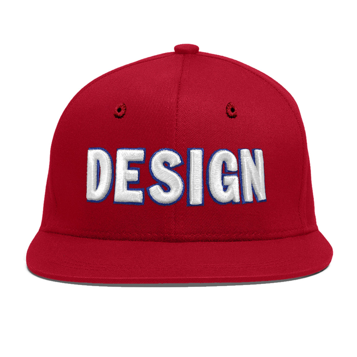 Custom Red 3D Puff Embroidery Flat Embroidery Casual Sport Baseball Cap