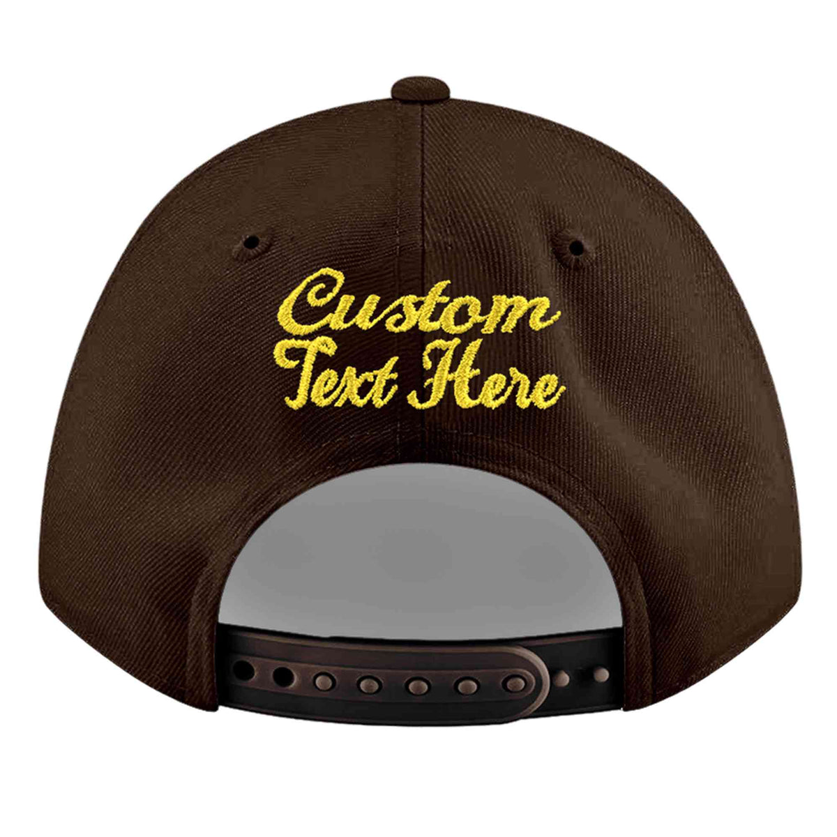 Custom Brown 3D Puff Embroidery Flat Embroidery Casual Sport Baseball Cap
