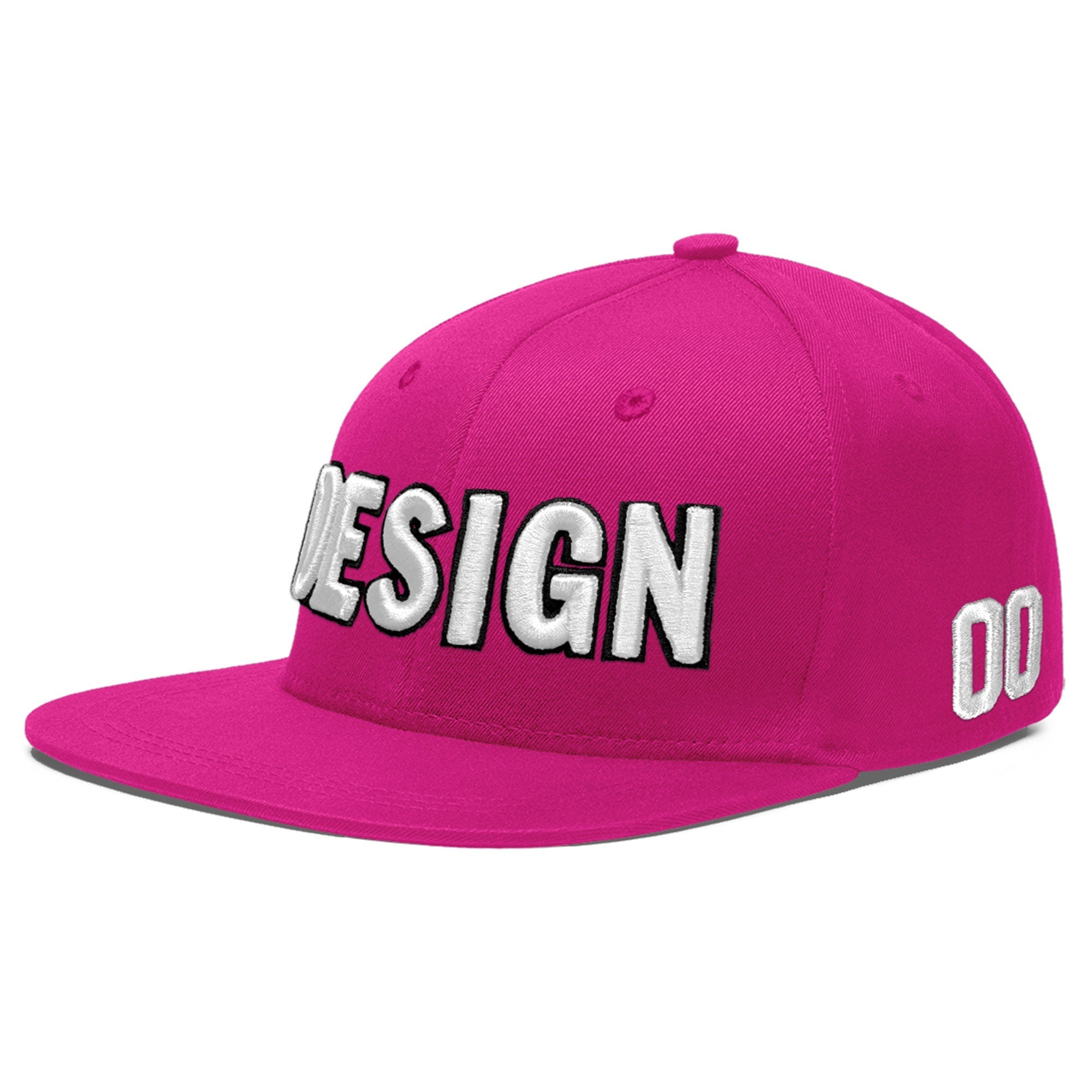 Custom Rose Red 3D Puff Embroidery Flat Embroidery Casual Sport Baseball Cap