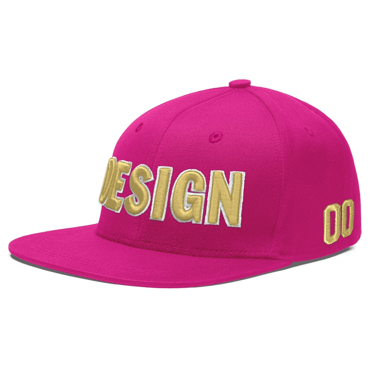 Custom Rose Red 3D Puff Embroidery Flat Embroidery Casual Sport Baseball Cap