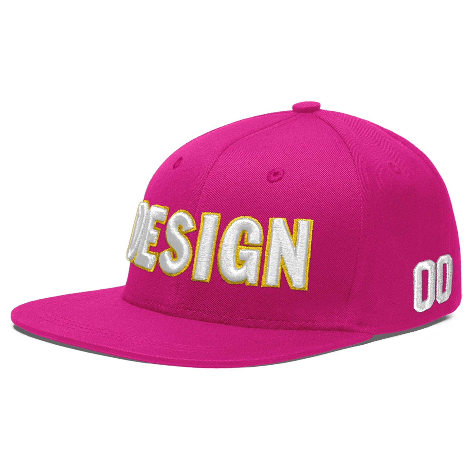 Custom Rose Red 3D Puff Embroidery Flat Embroidery Casual Sport Baseball Cap