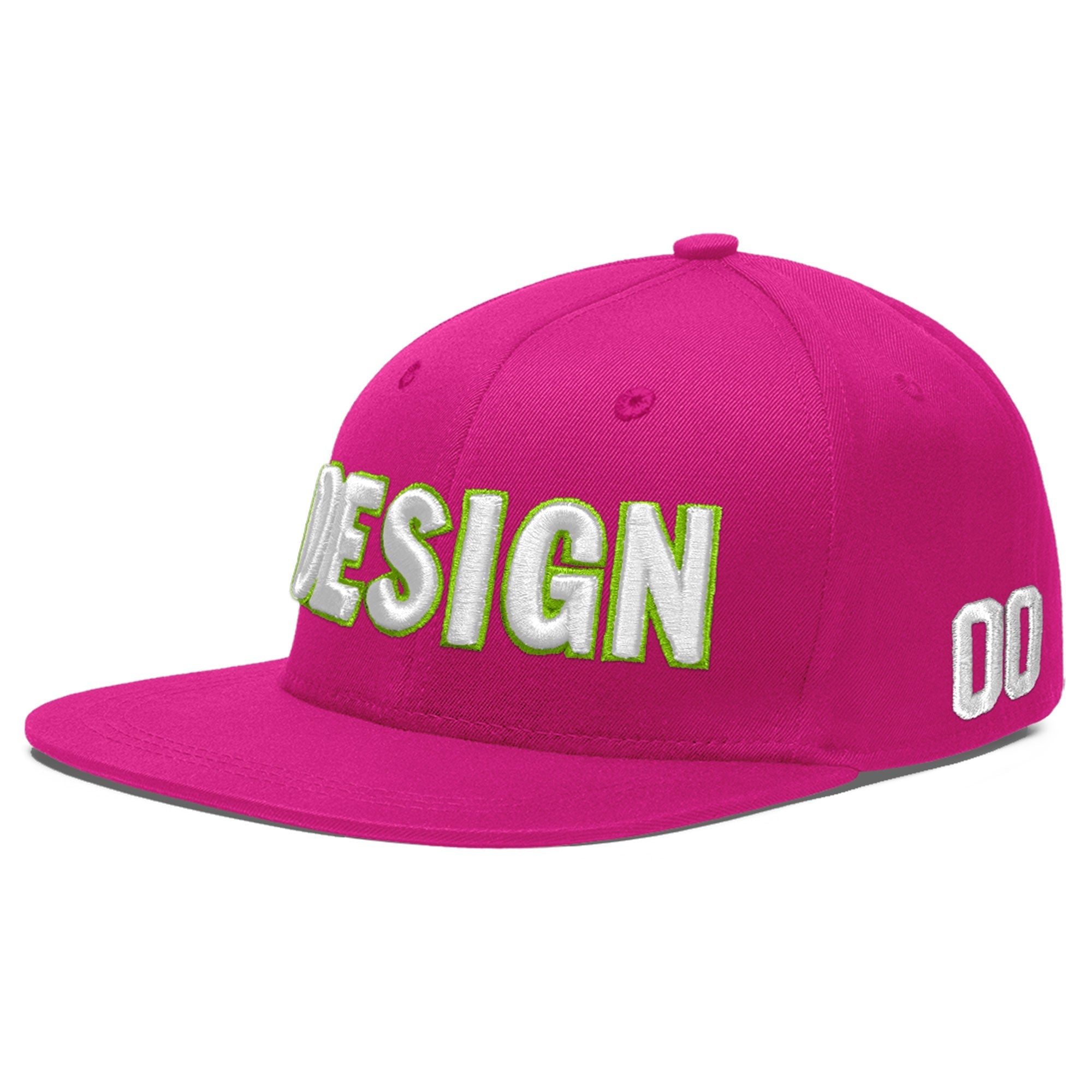 Custom Rose Red 3D Puff Embroidery Flat Embroidery Casual Sport Baseball Cap