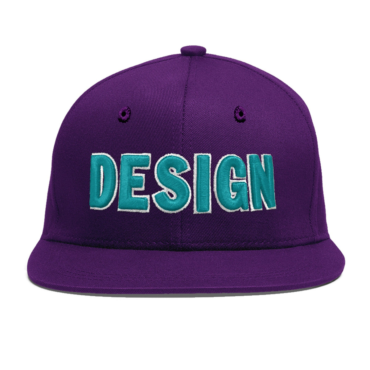 Custom Purple 3D Puff Embroidery Flat Embroidery Casual Sport Baseball Cap