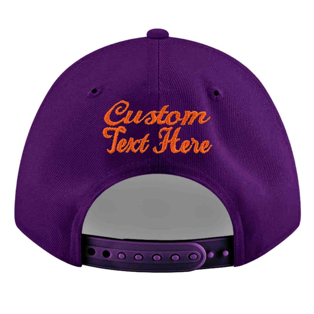 Custom Purple 3D Puff Embroidery Flat Embroidery Casual Sport Baseball Cap