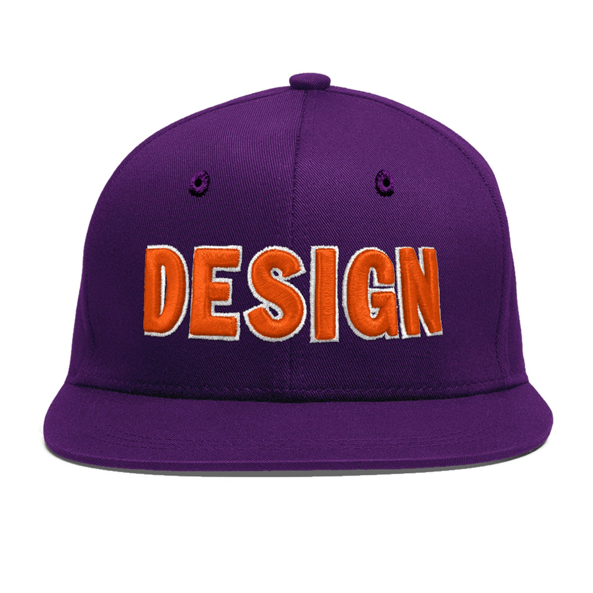Custom Purple 3D Puff Embroidery Flat Embroidery Casual Sport Baseball Cap