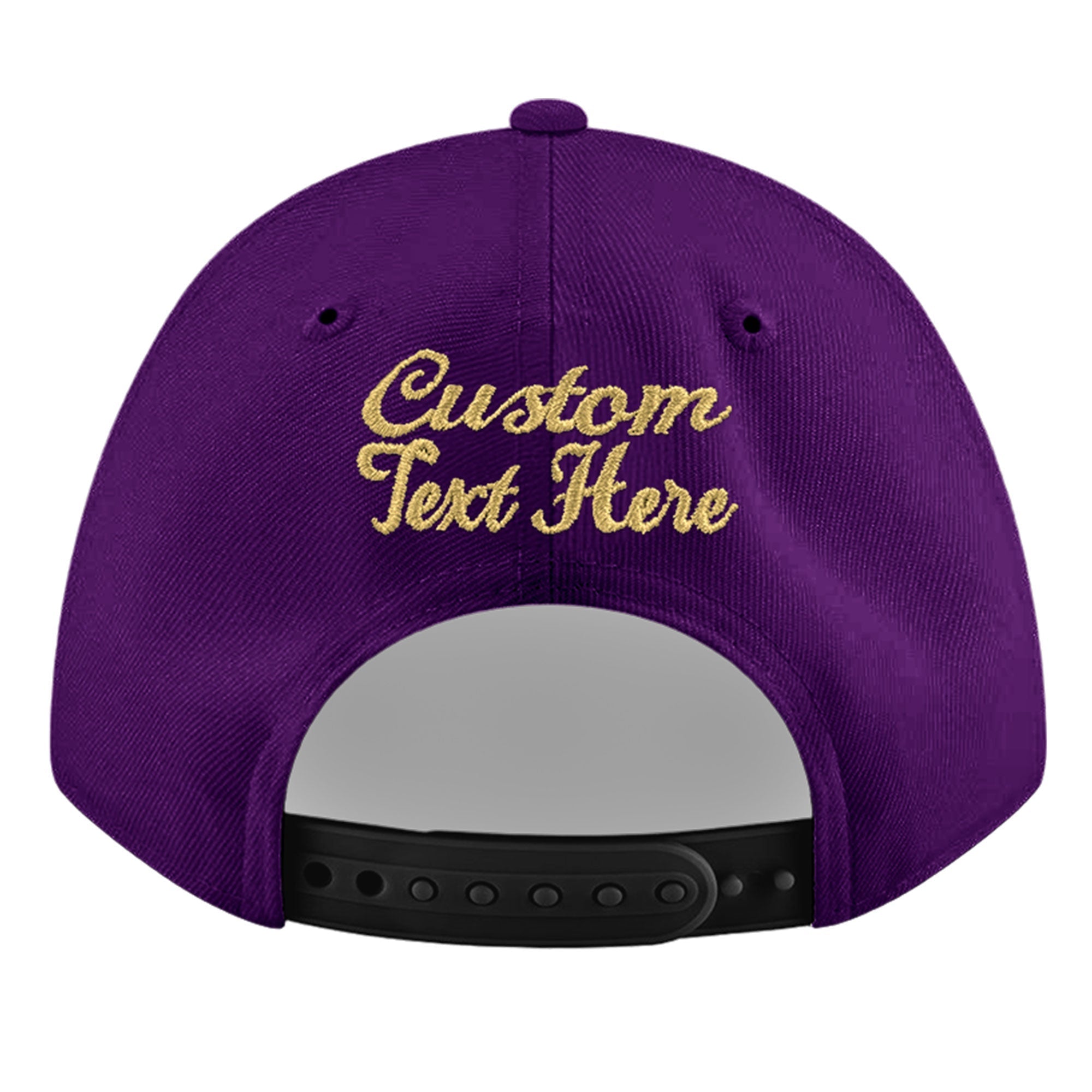 Custom Purple 3D Puff Embroidery Flat Embroidery Casual Sport Baseball Cap