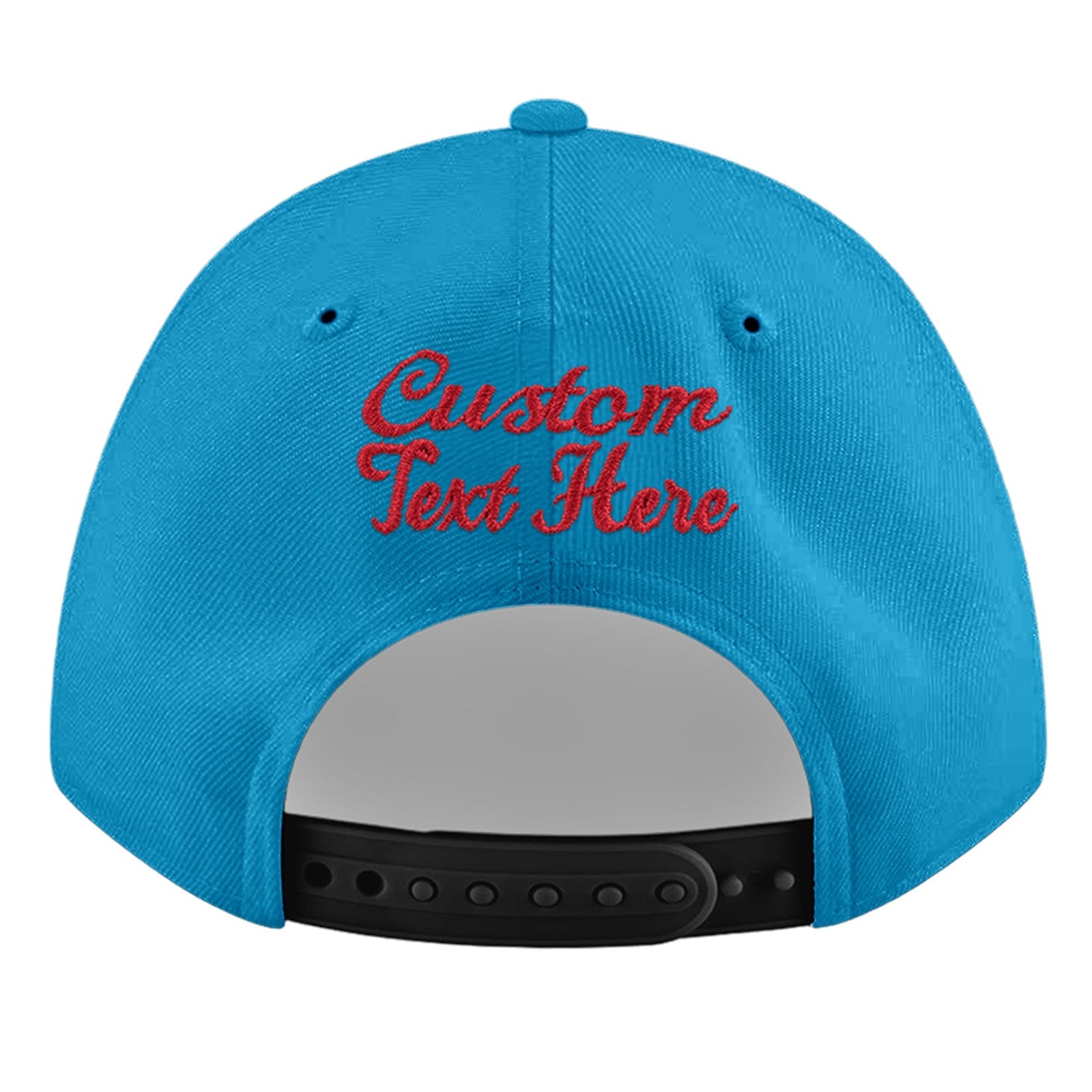 Custom Light Blue 3D Puff Embroidery Flat Embroidery Casual Sport Baseball Cap